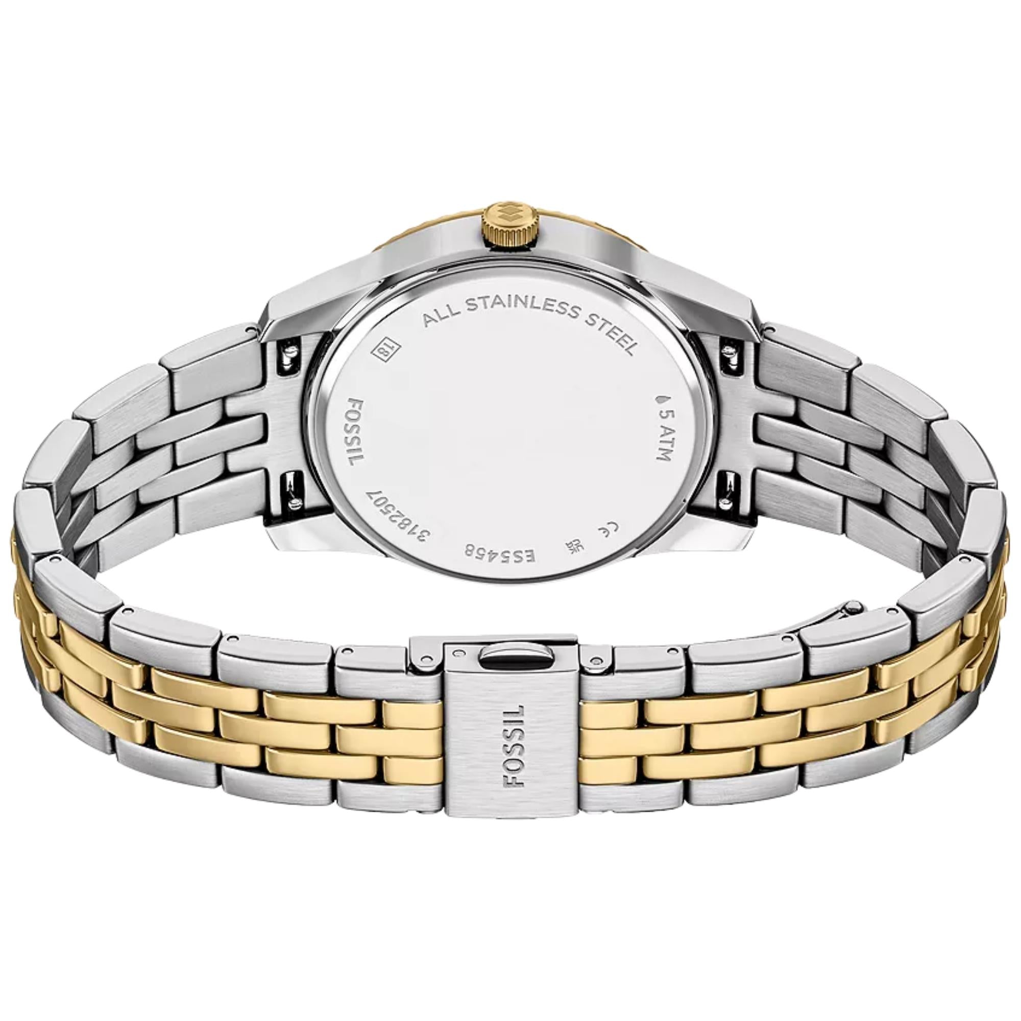 Fossil Scarlette Quartz Black Dial Steel Strap Women's Watch ES5458