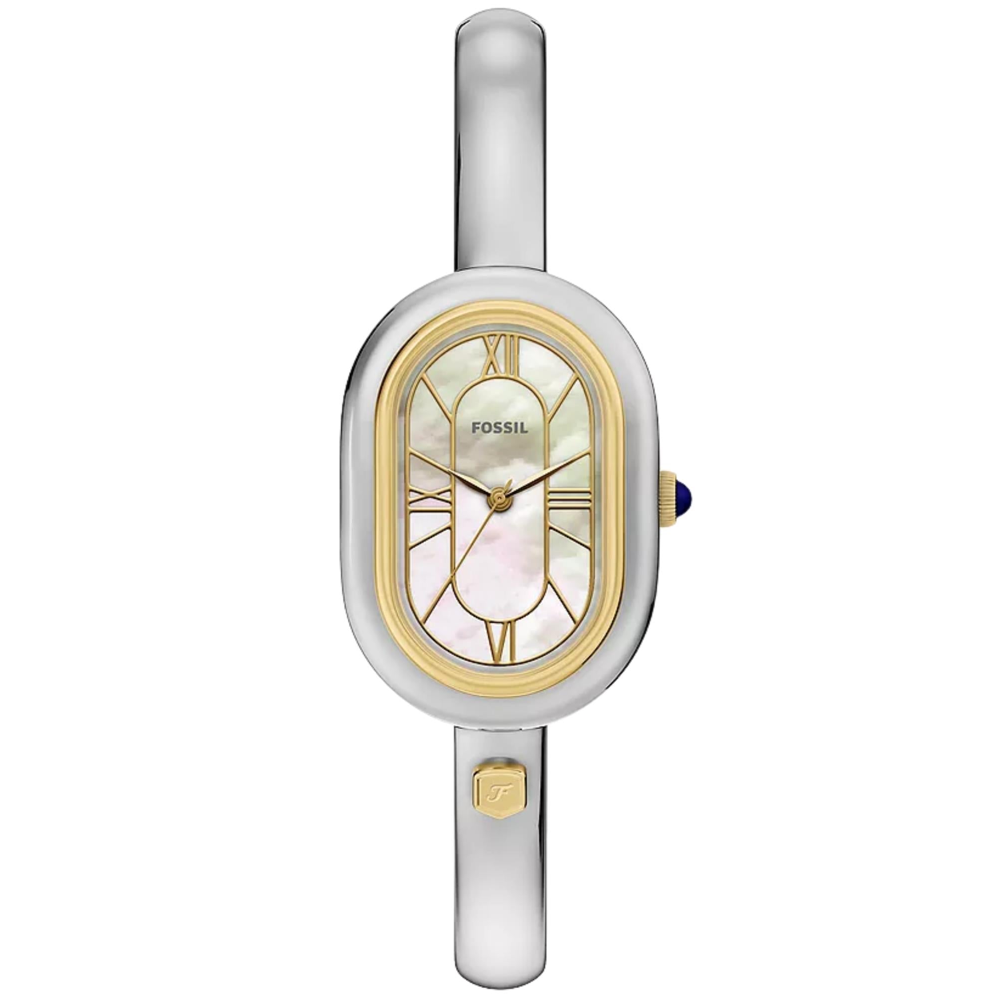 Fossil Sloan Quartz Mother of Pearl Dial Steel Strap Women's Bangle Watch ES5455