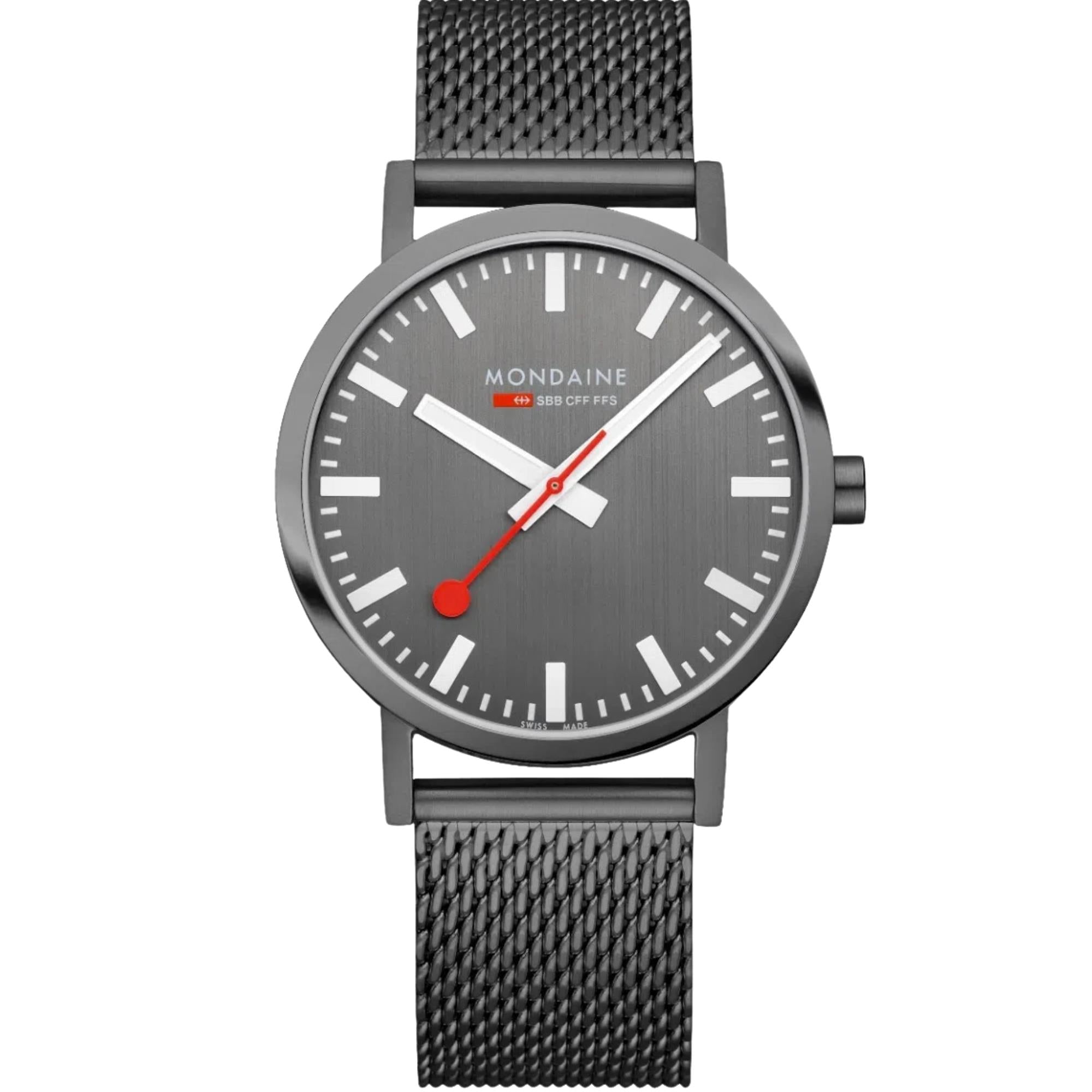 Mondaine Classic Anthracite Grey Dial Steel Strap Men's Watch A660.30360.81SBM