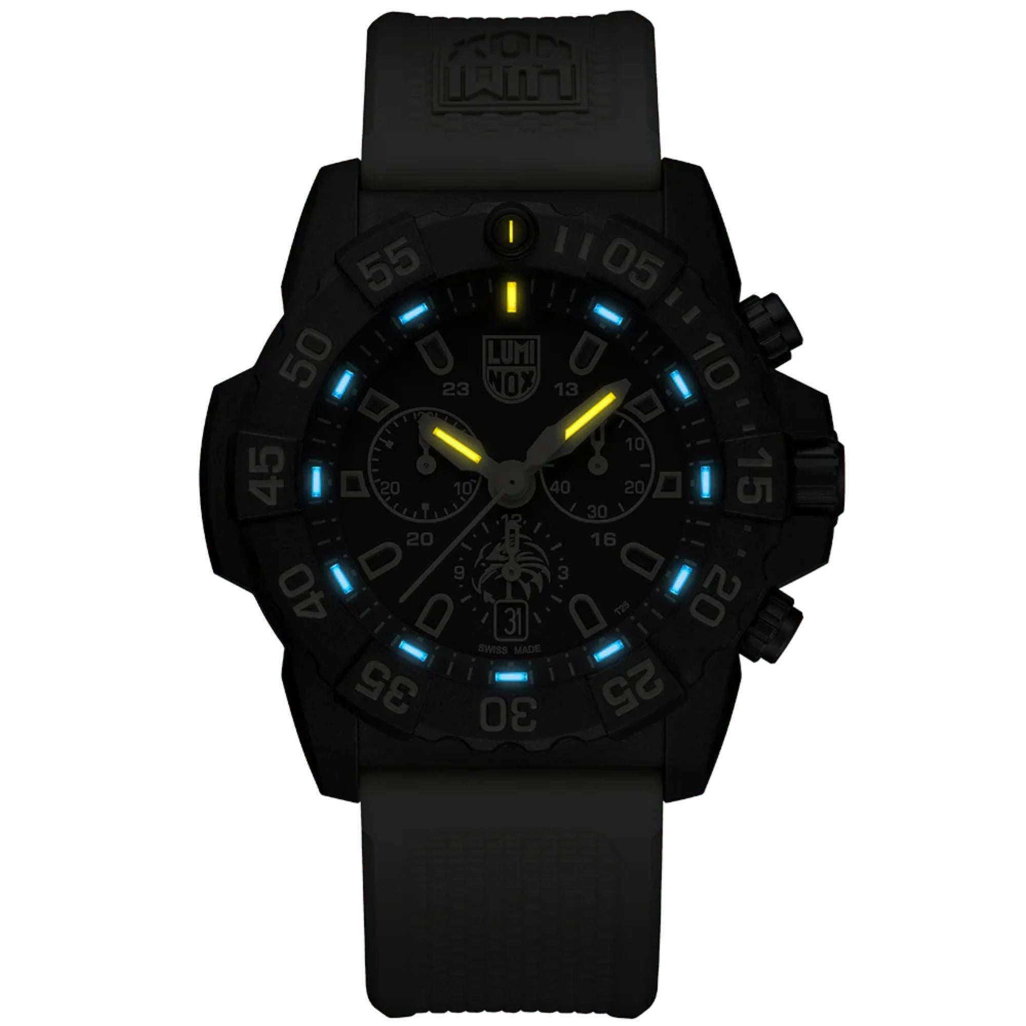 Luminox Navy Seal Foundation Chronograph Black Dial Rubber Strap Men's Watch XS.3590.NSF.2