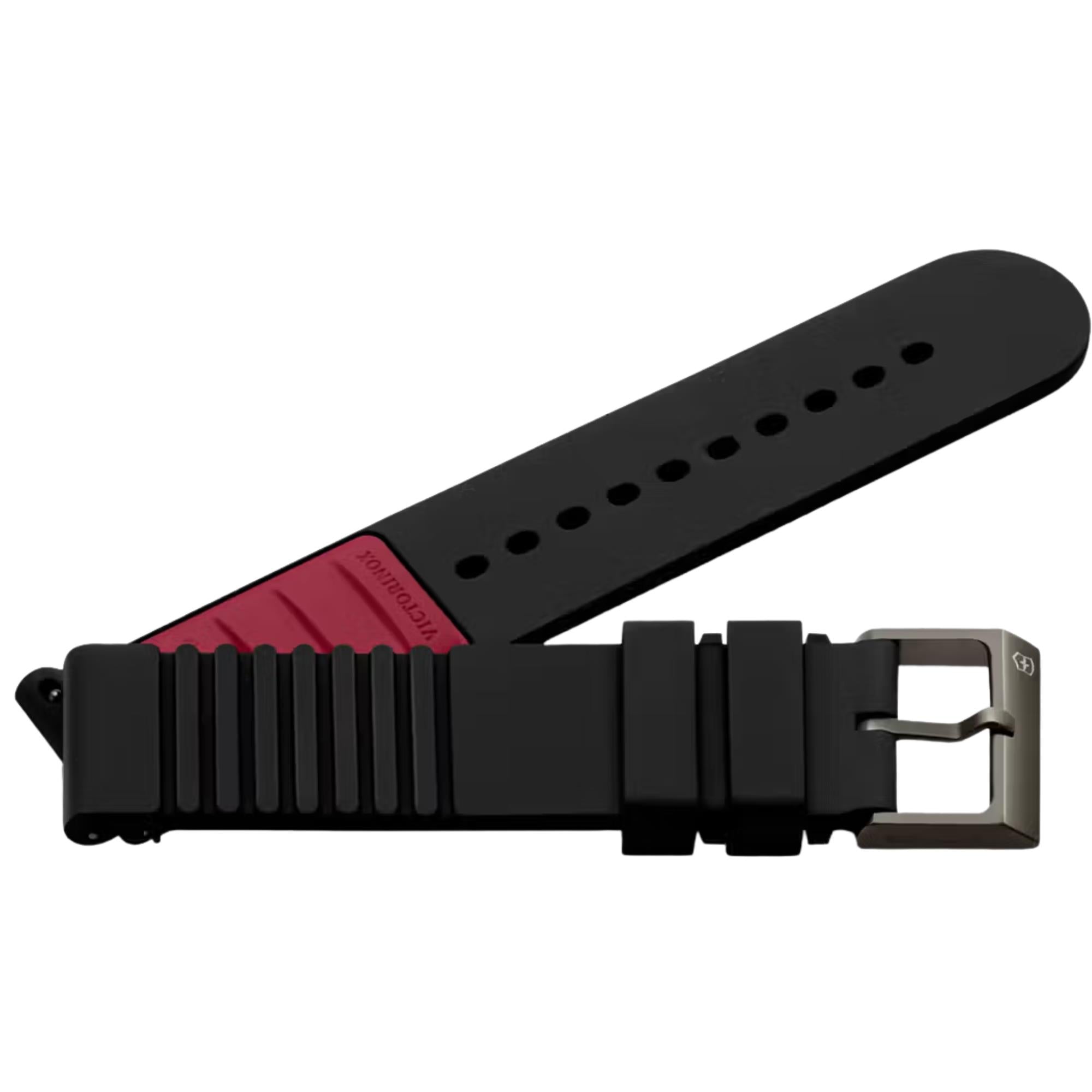 Victorinox Journey Genuine Rubber 21mm Black Watch Strap D1 V.60030