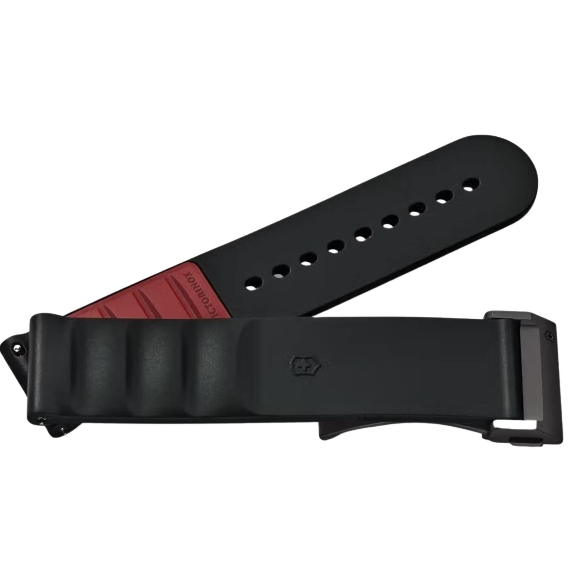 Victorinox Genuine Rubber 21mm Black Watch Strap D2-DC V.60056