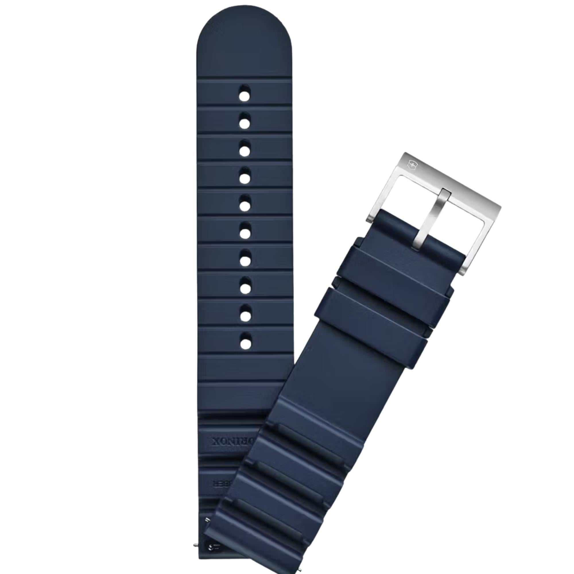 Victorinox Genuine Rubber 21mm Blue Watch Strap D3 V.60059