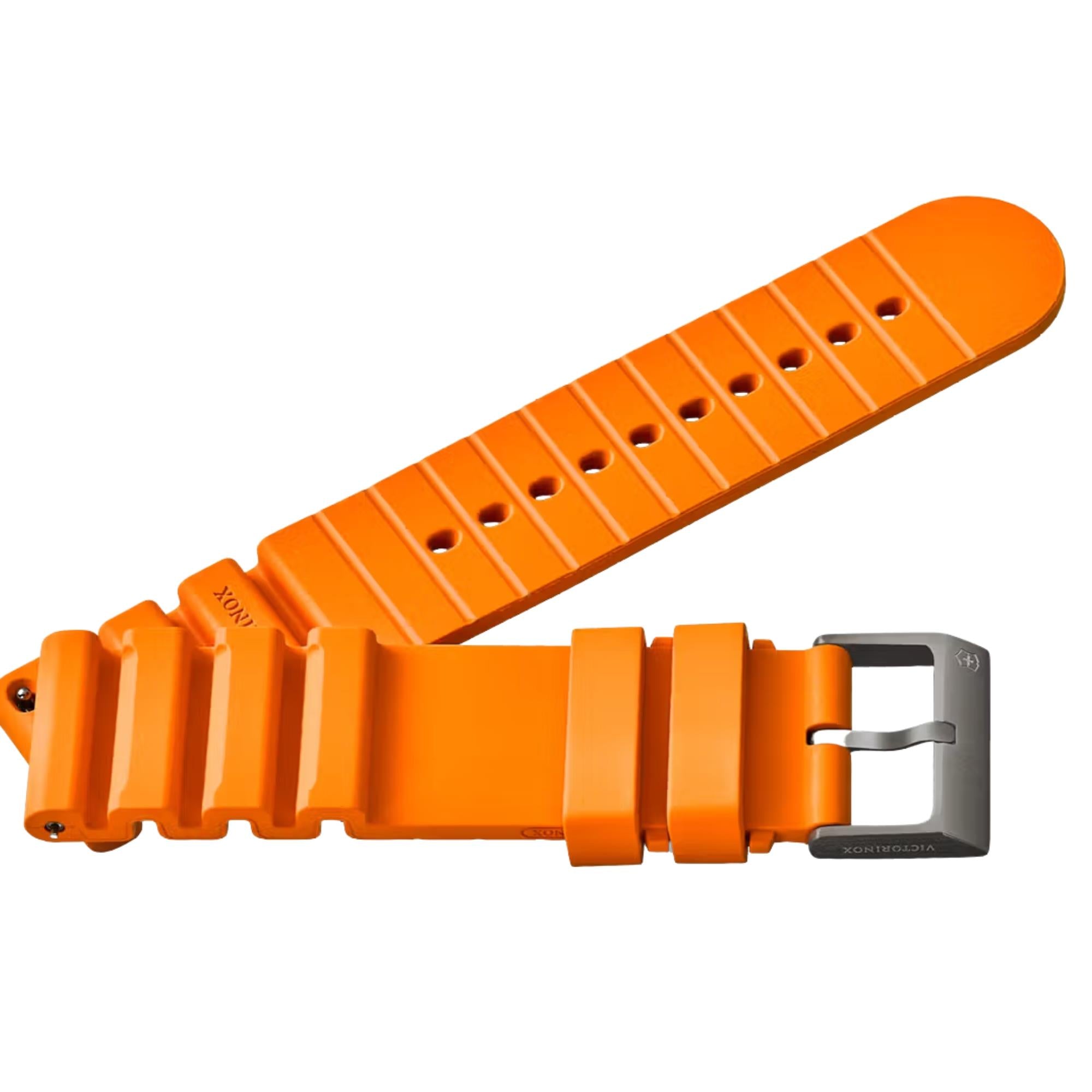 Victorinox Genuine Rubber 21mm Orange Watch Strap D3 V.60061