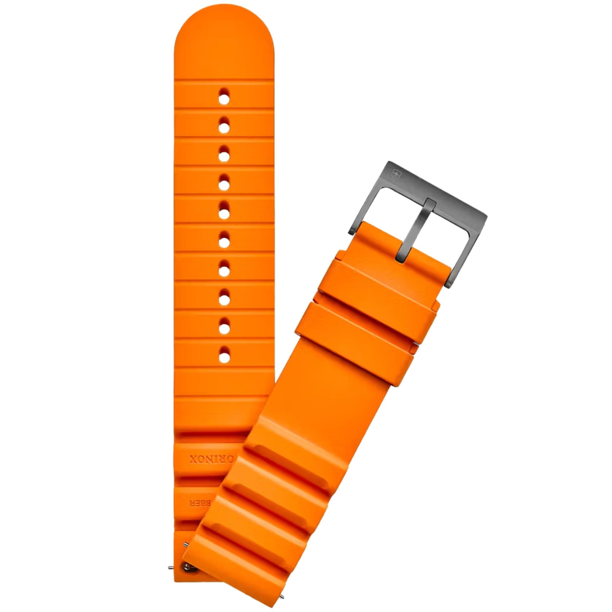 Victorinox Genuine Rubber 21mm Orange Watch Strap D3 V.60061