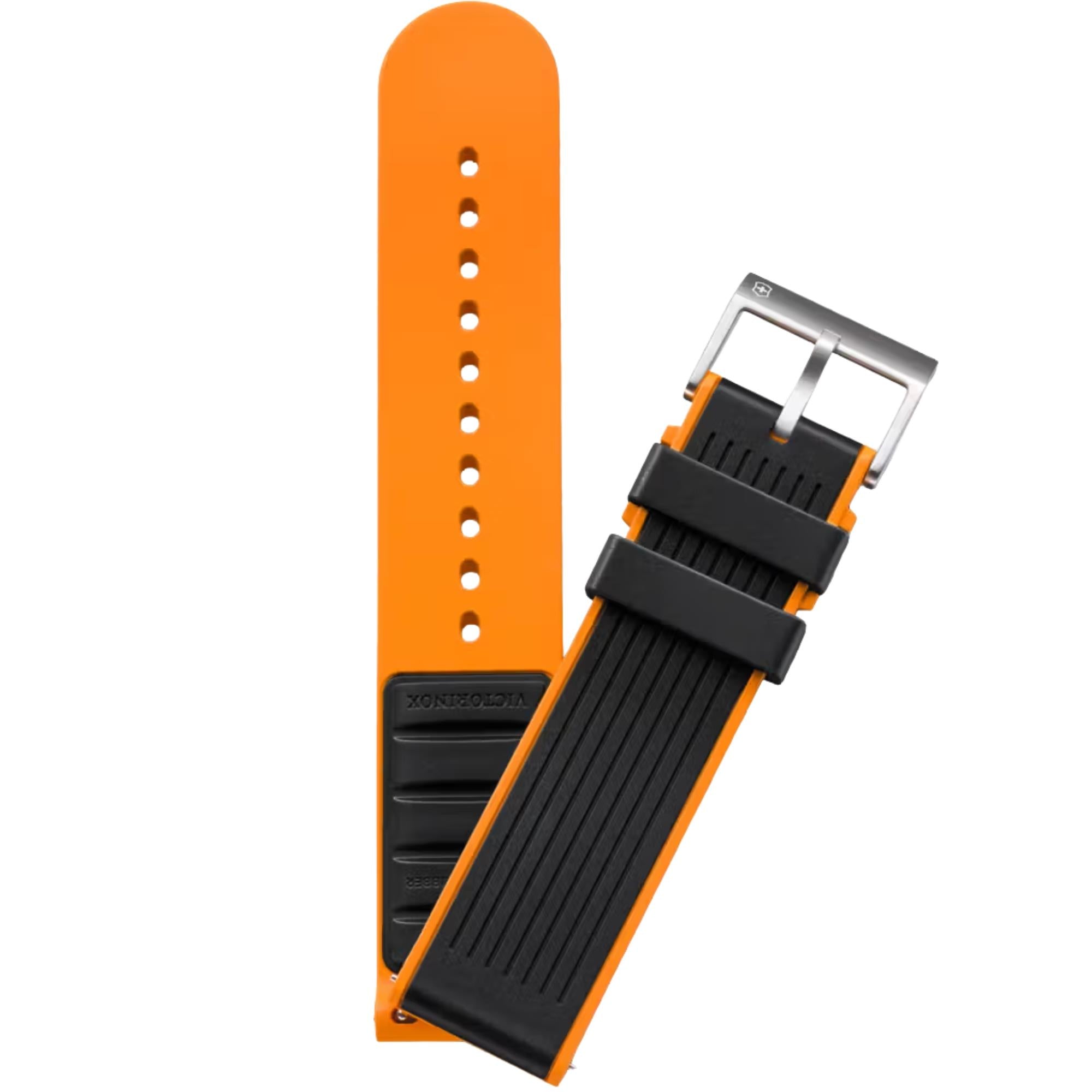 Victorinox Genuine Rubber 21mm Black Watch Strap D4 V.60067