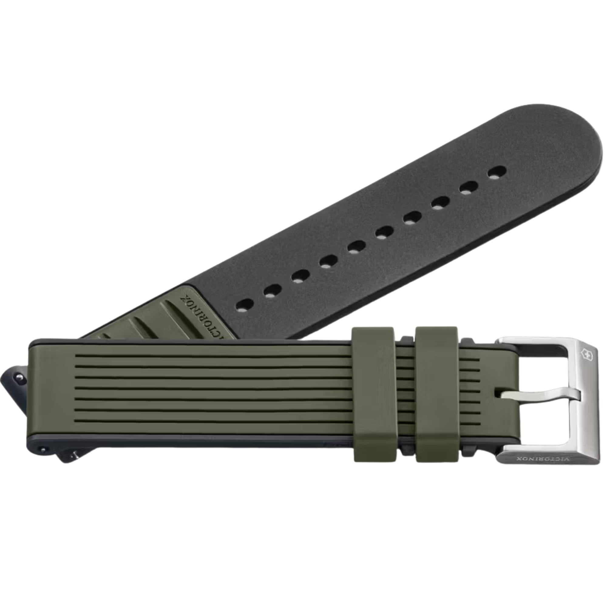 Victorinox Genuine Rubber 21mm Green Watch Strap D4 V.60069