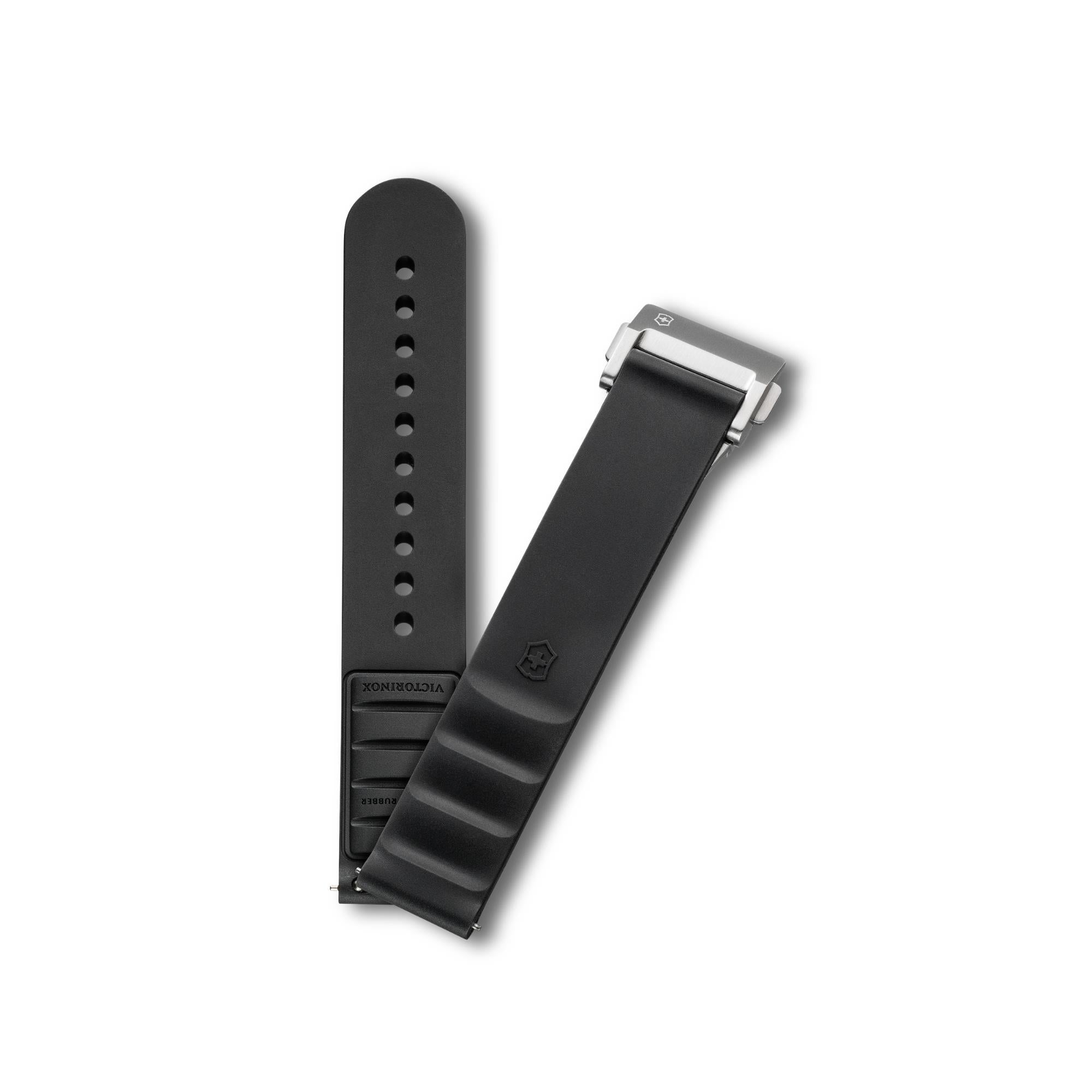 Victorinox Genuine Rubber 16mm Black Small Watch Strap D2-DC V.60077
