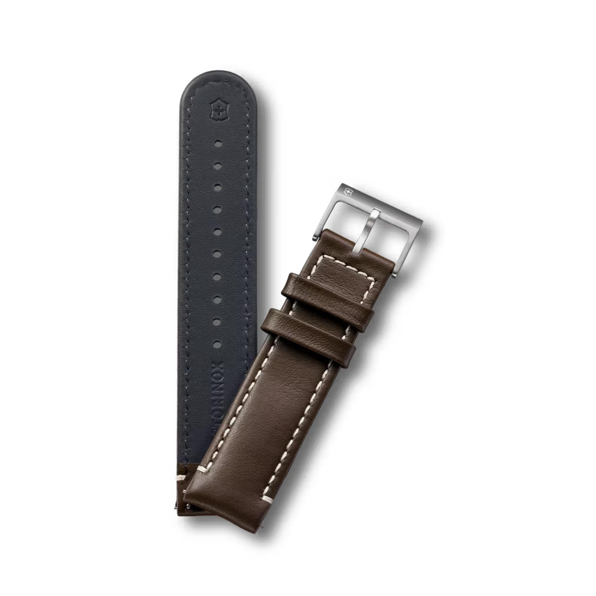 Victorinox Genuine Leather 21mm Brown Watch Strap D2 V.60064