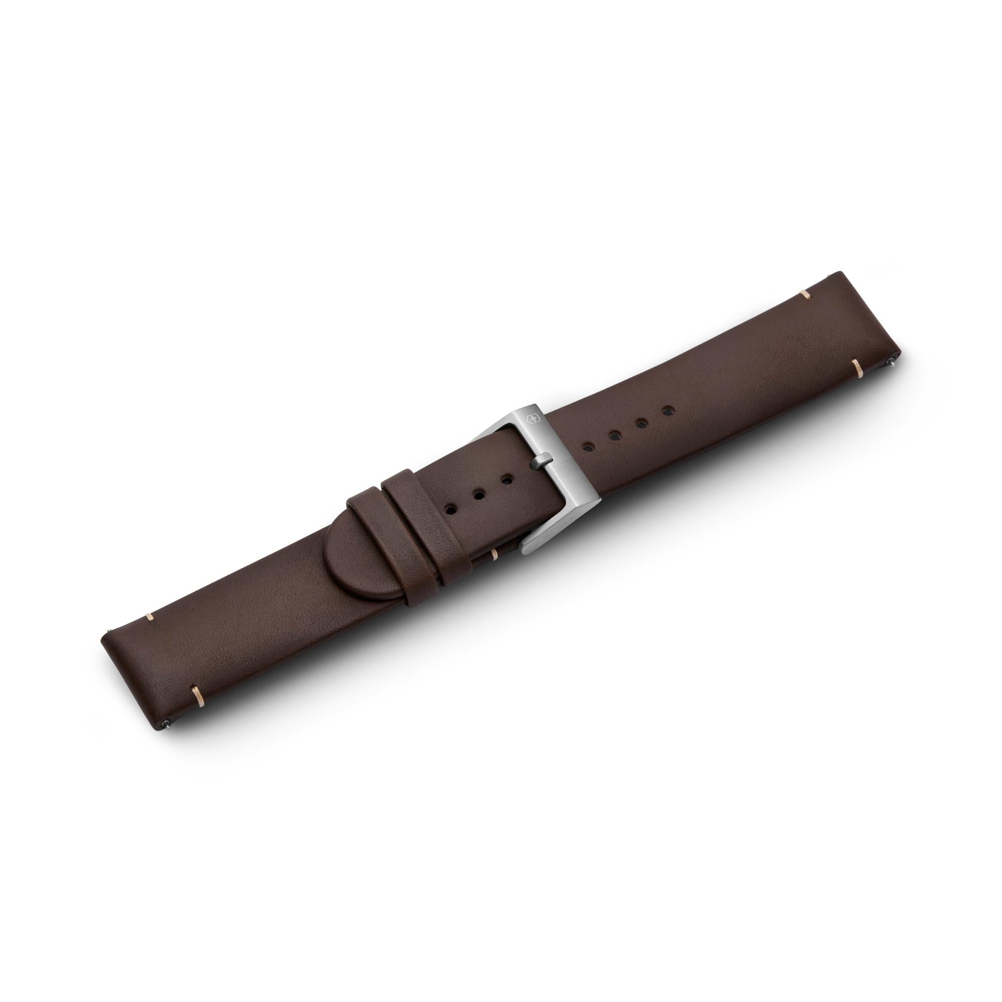 Victorinox Genuine Leather 21mm Brown Watch Strap D1 V.60037