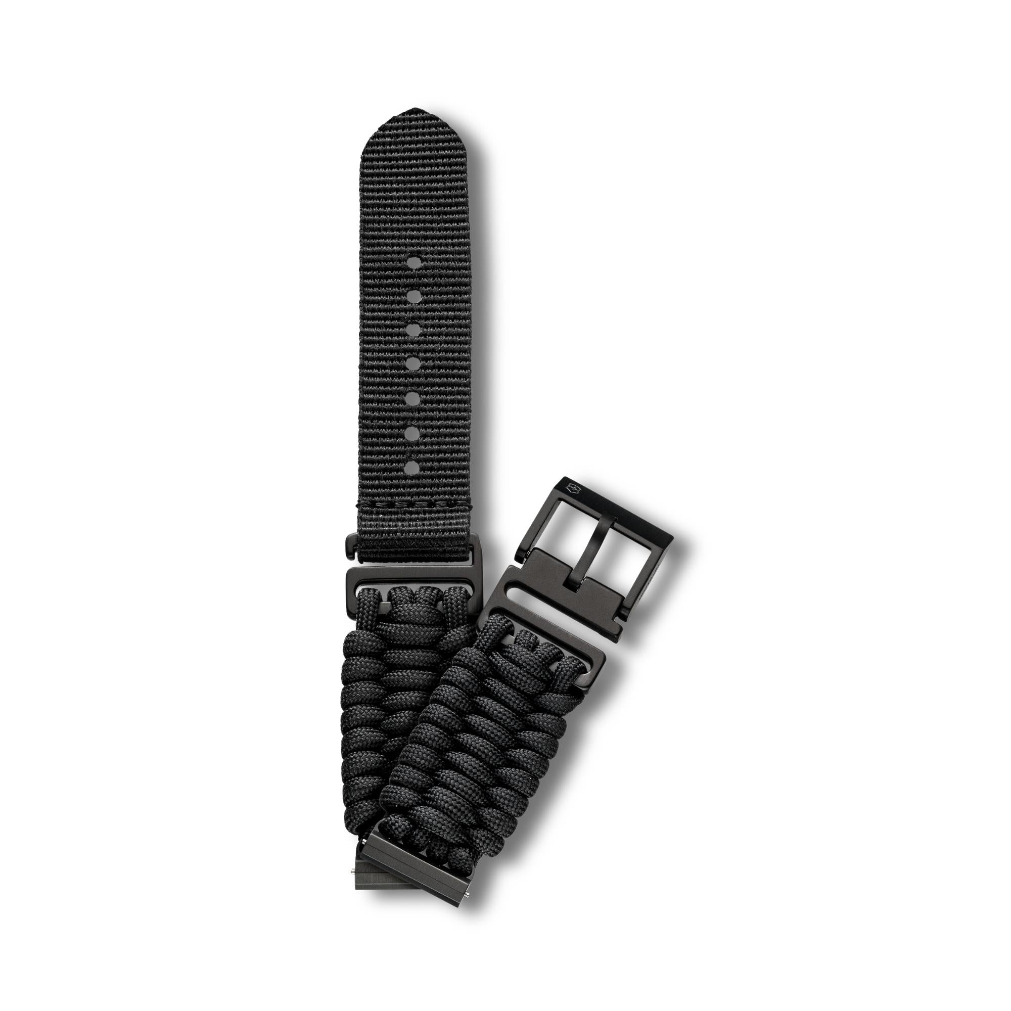 Victorinox Handwoven Paracord 16mm Black Small Watch Strap D1 V.60081