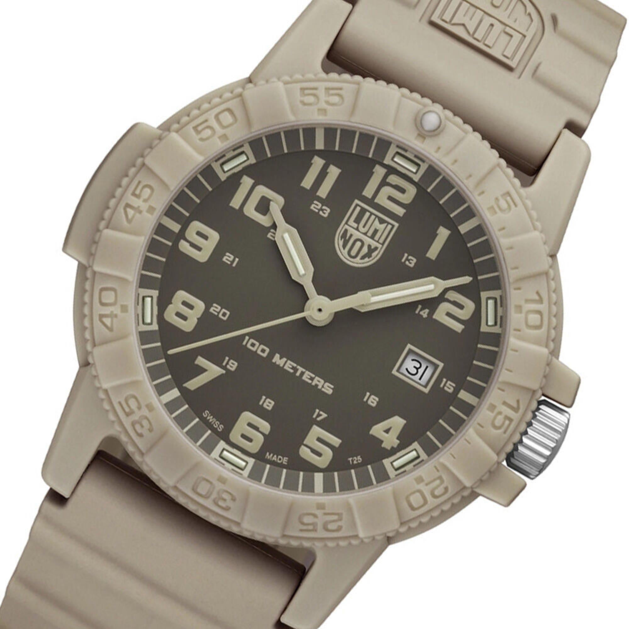 Luminox Leatherback Sea Turtle 44mm Brown Dial Rubber Mens Quartz Watch XS.0326