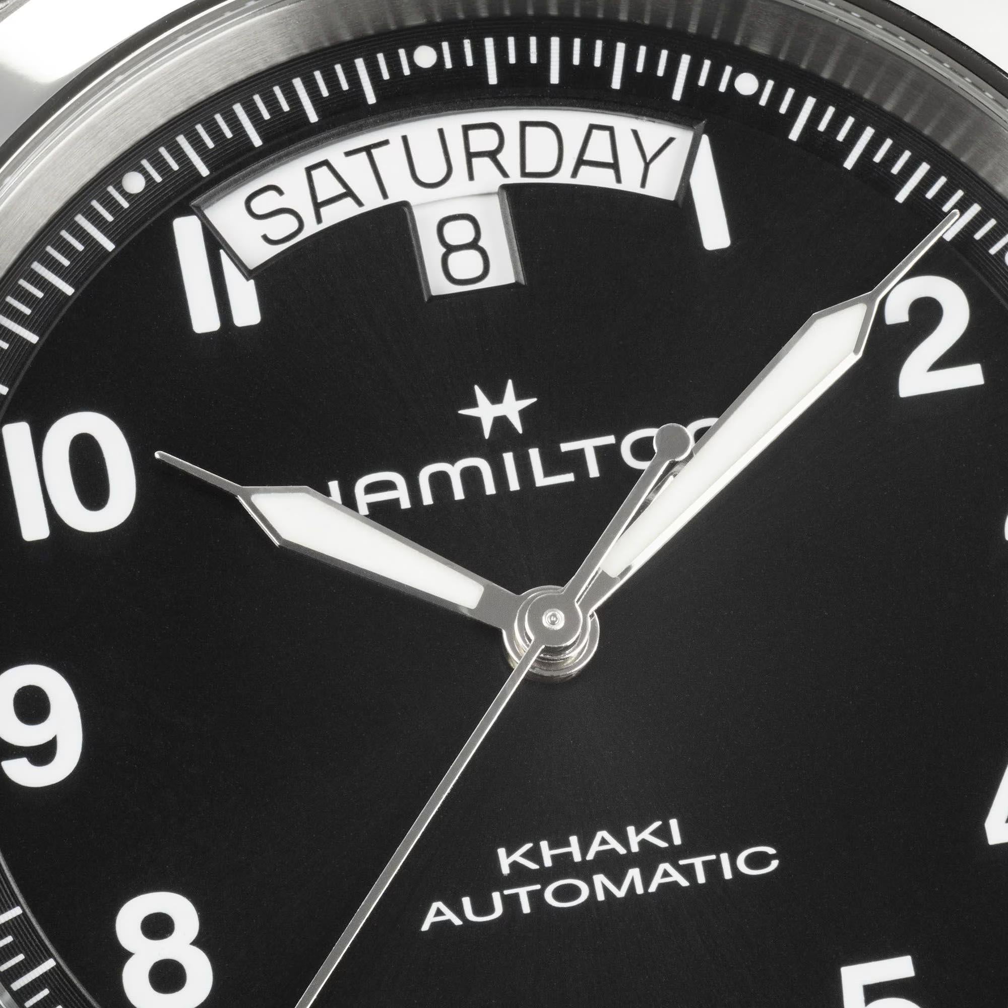 Hamilton Khaki Field 40mm Black Dial Leather Mens Automatic Watch H64475531