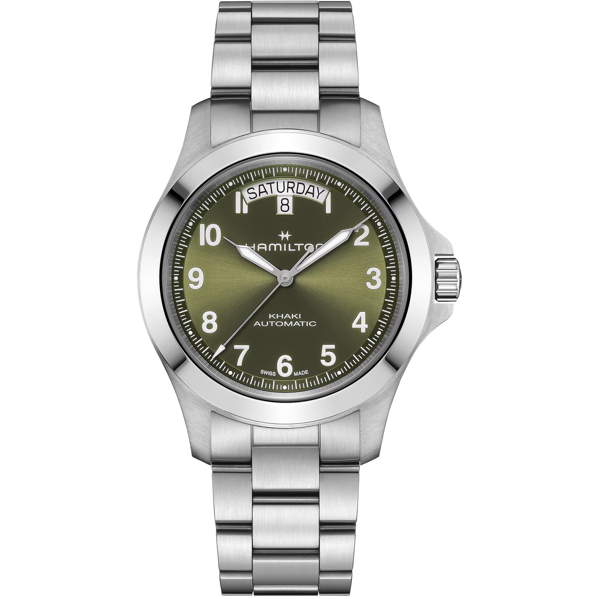 Hamilton Khaki Field 40mm Green Steel Mens Automatic Watch H64475160