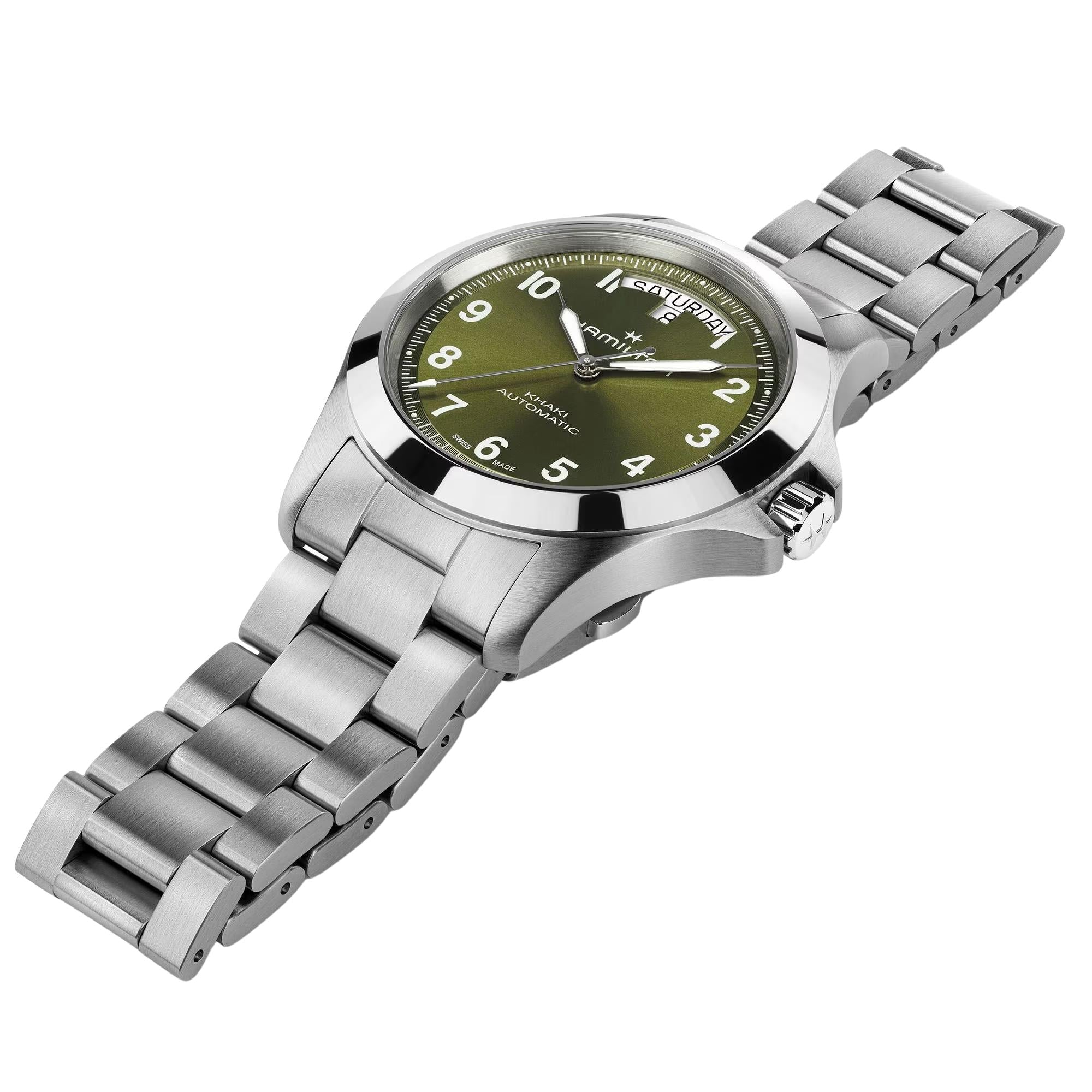 Hamilton Khaki Field 40mm Green Steel Mens Automatic Watch H64475160