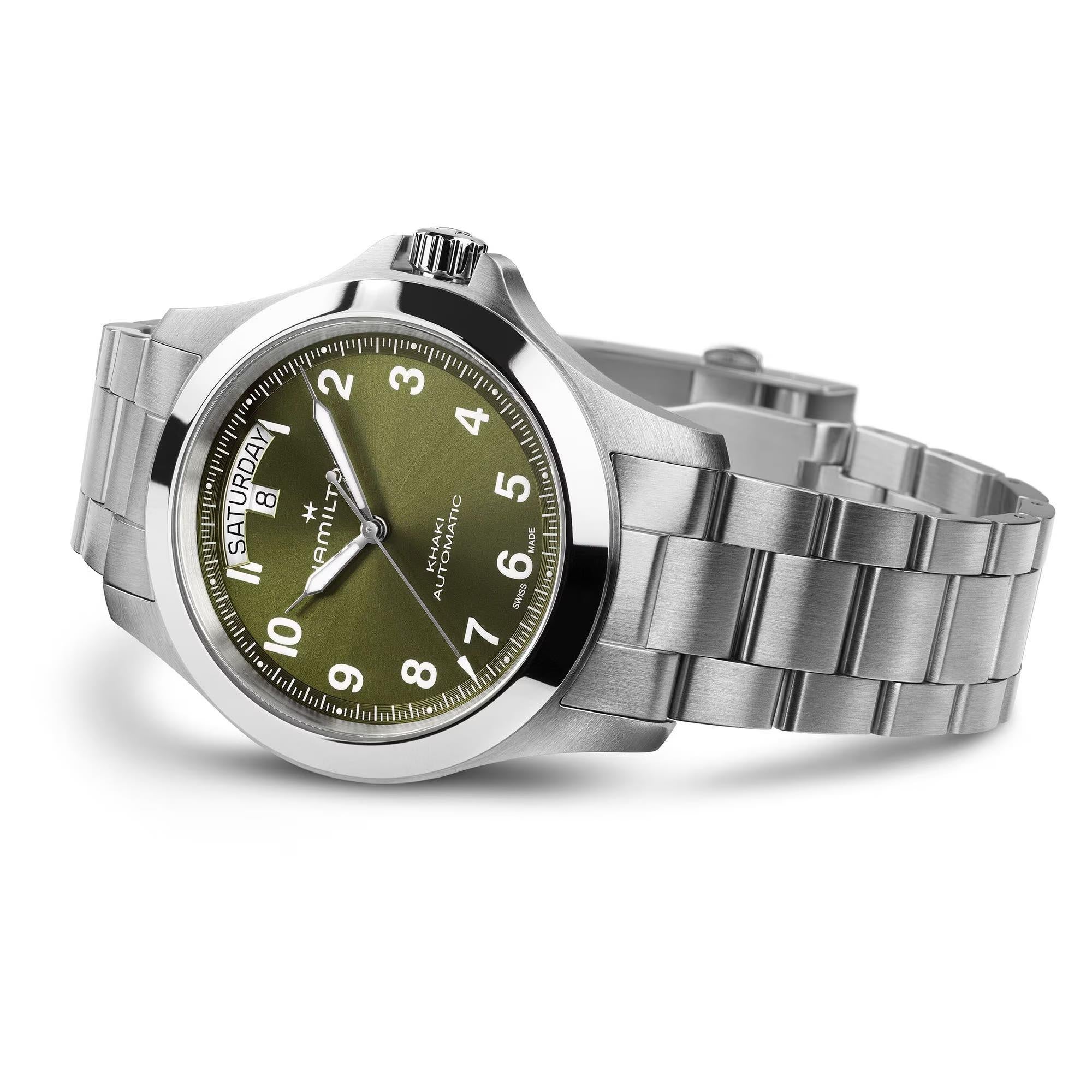 Hamilton Khaki Field 40mm Green Steel Mens Automatic Watch H64475160