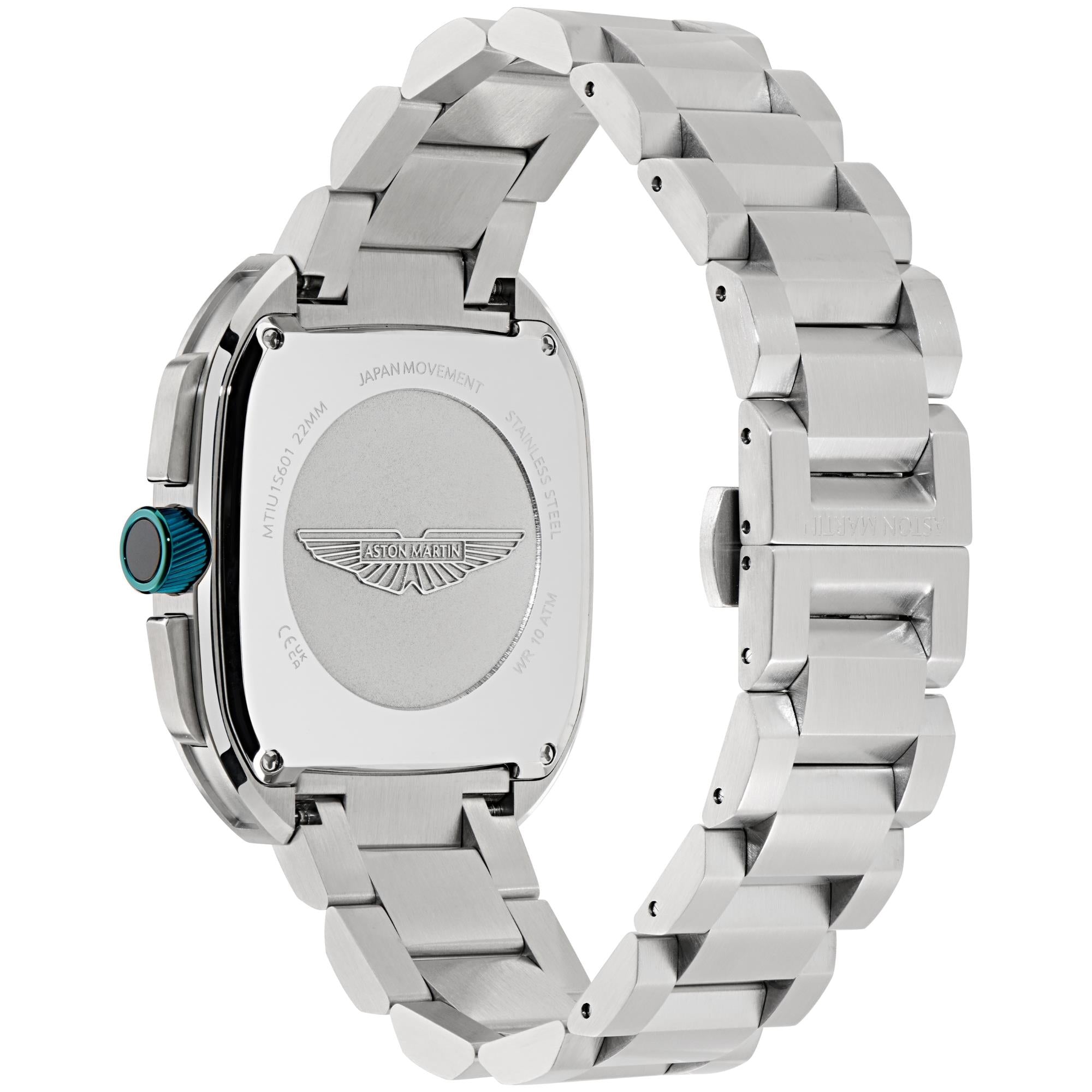 Aston Martin Icon ULT 40.5mm Chronograph RSST Case Grey Dial RSST Bracelet Mens Quartz Watch MTIU1S601