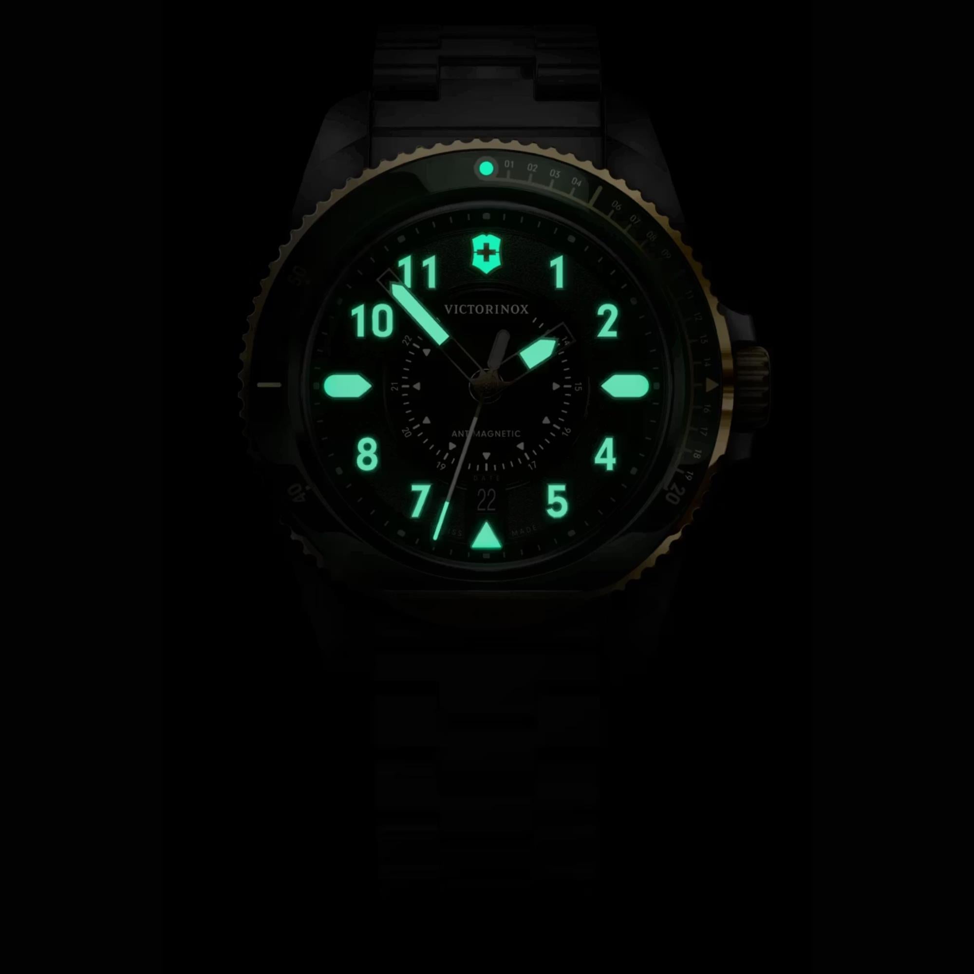 Victorinox Journey 1884 43mm Green Dial Steel Mens Quartz Watch 242012