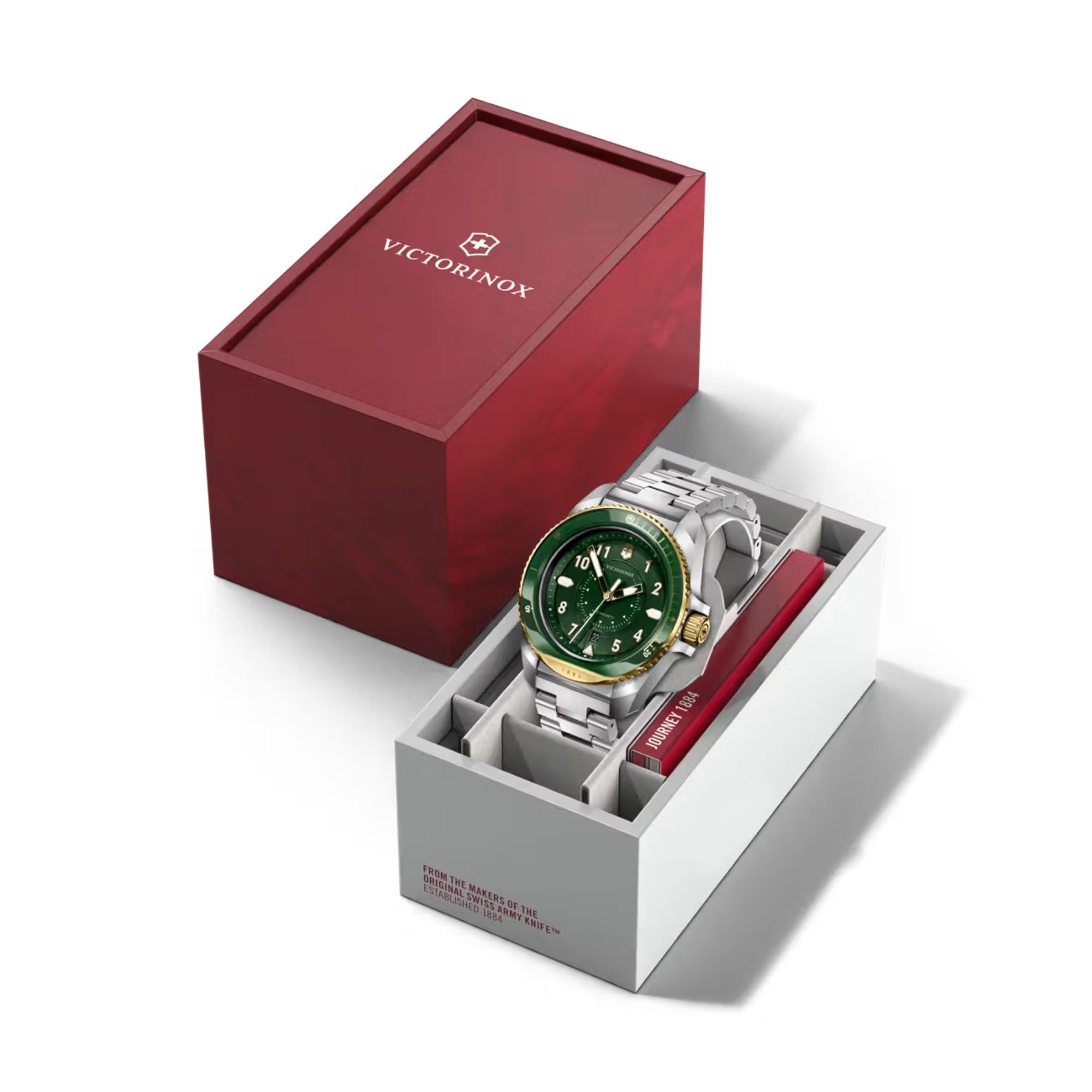 Victorinox Journey 1884 43mm Green Dial Steel Mens Quartz Watch 242012