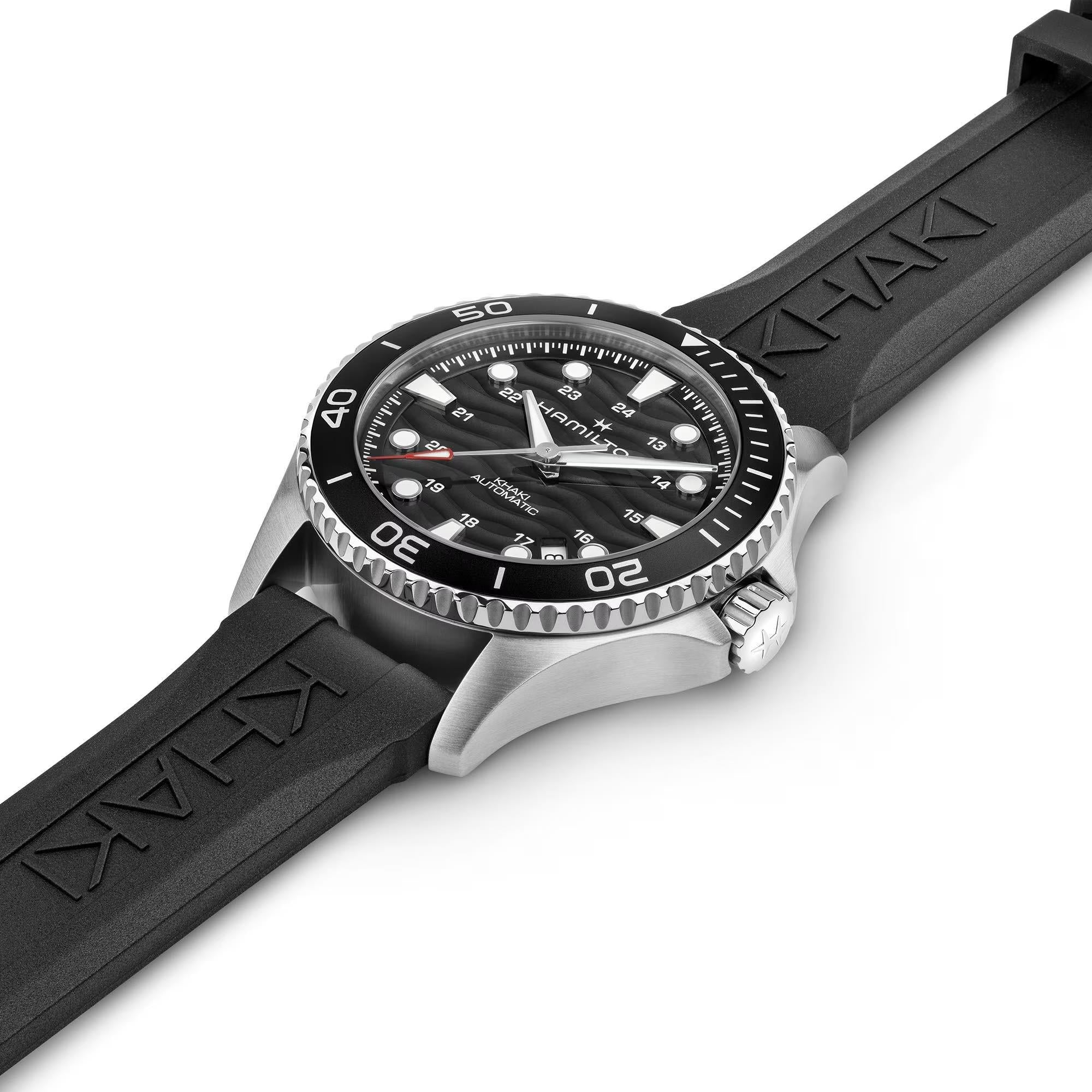 Hamilton Khaki Navy Scuba 40mm Black Dial Rubber Mens Automatic Watch H82415330