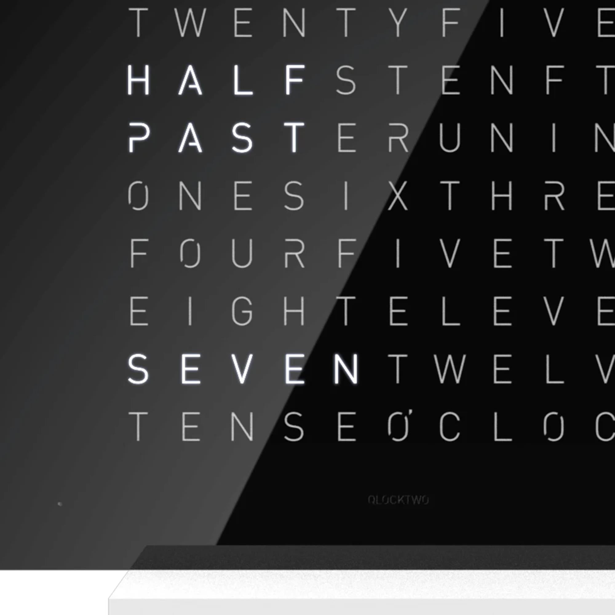 QLOCKTWO Earth 13.5 Pure Edition Black Ice Tea English Table Clock T4PENBI-UK