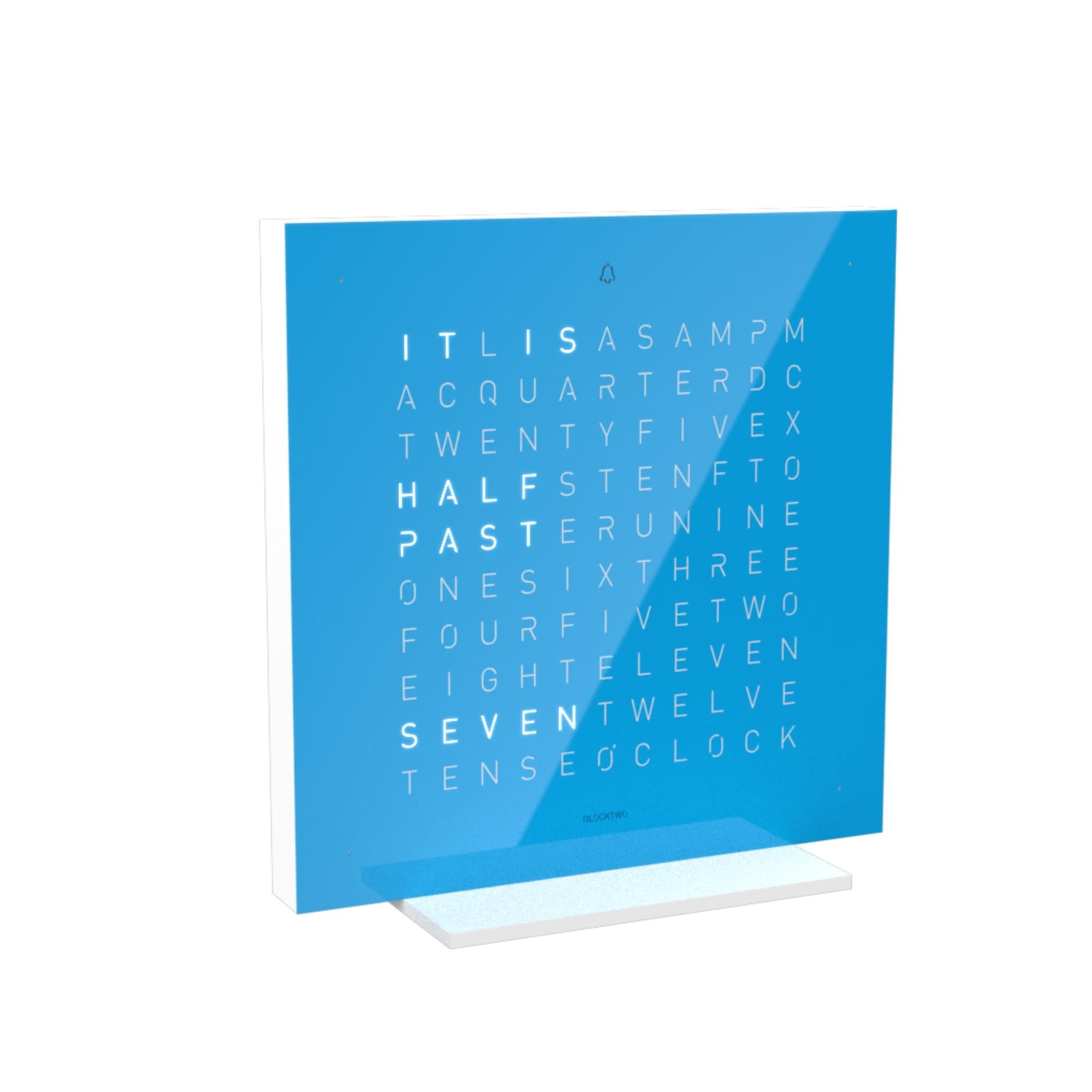 QLOCKTWO Earth 13.5 Pure Edition Blue Candy English Table Clock T4PENBC-UK