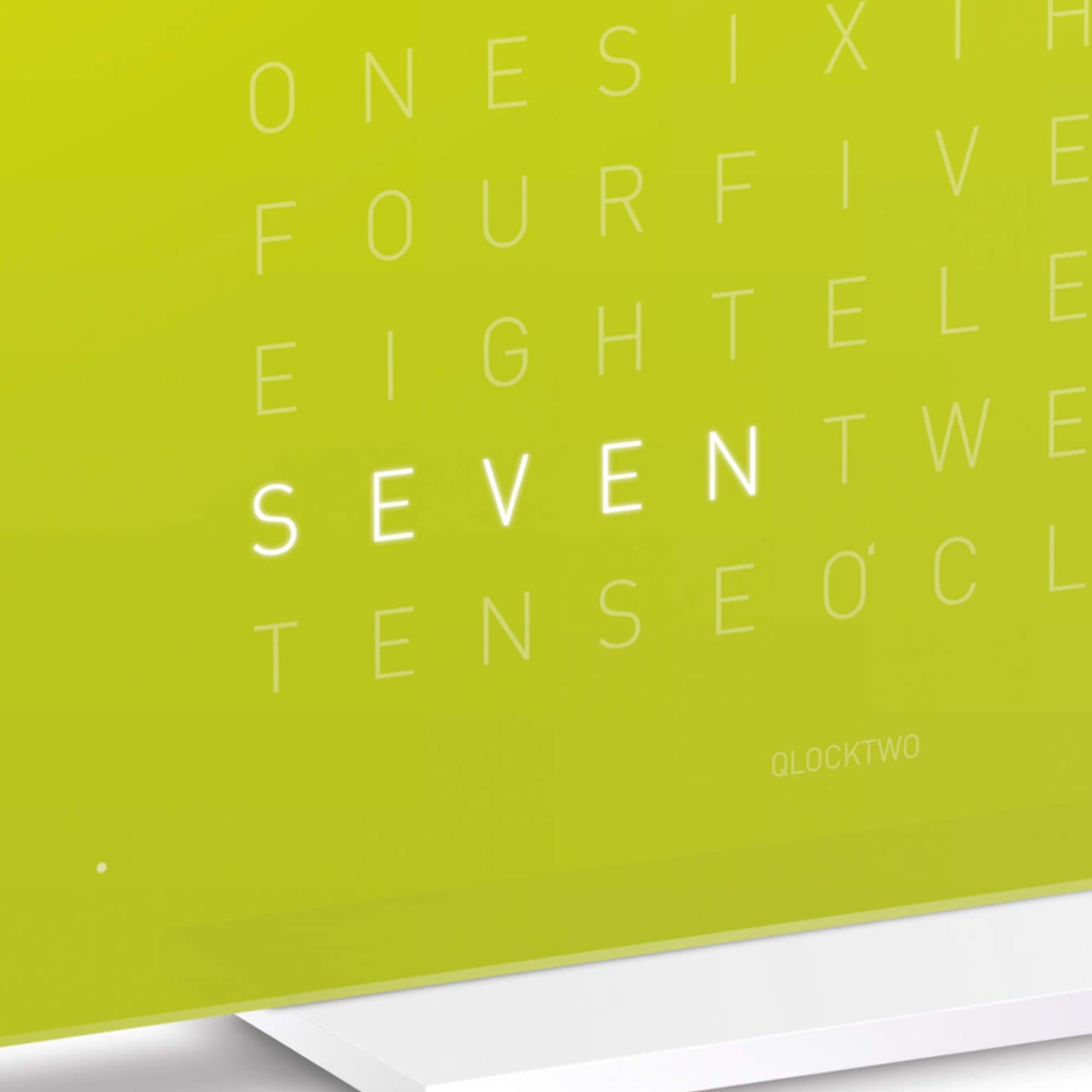 QLOCKTWO Earth 13.5 Pure Edition Lime Juice English Table Clock T4PENLJ-UK