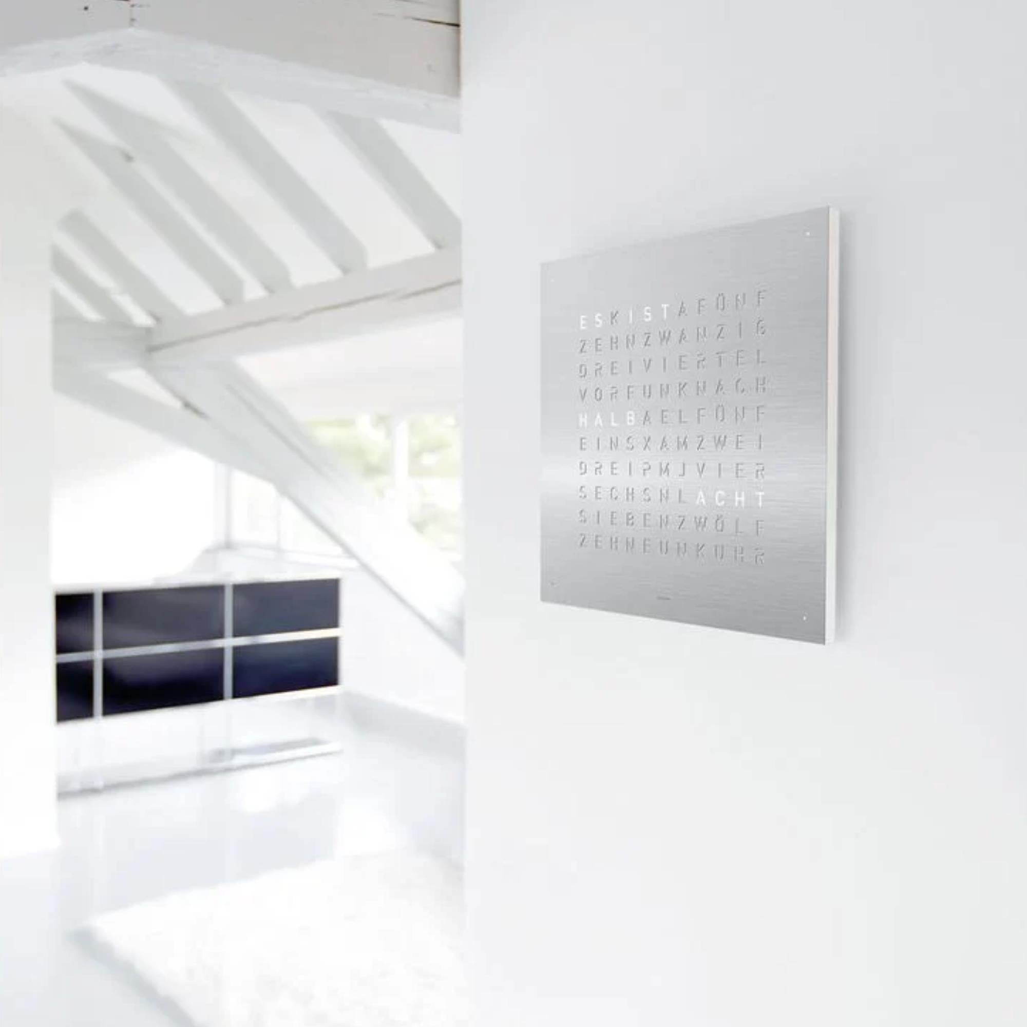 QLOCKTWO Earth 45 Steel Series Stainless Steel English Wall Clock QT4ENSS-UK