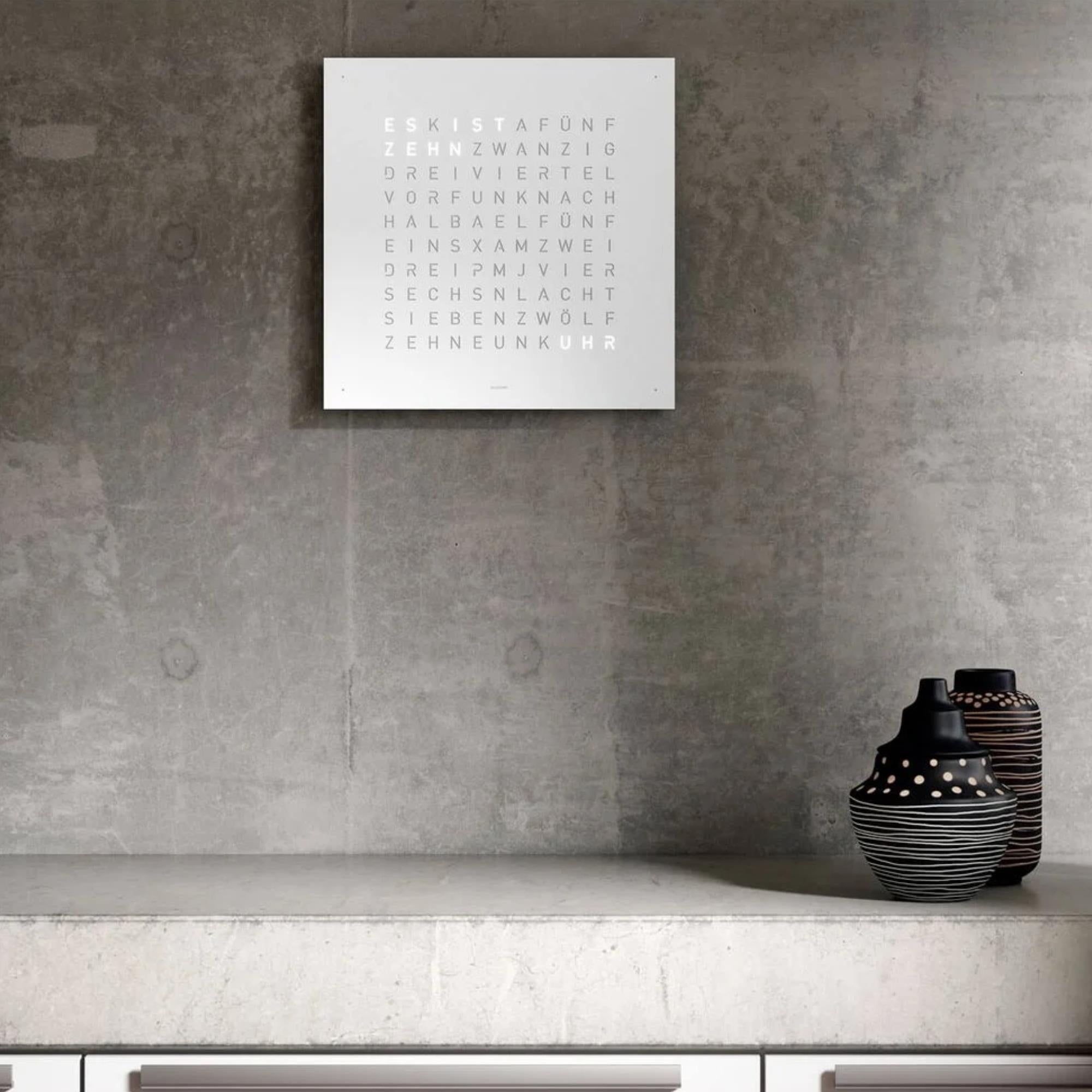 QLOCKTWO Earth 45 Steel Series White Pepper English Wall Clock QT4ENWHPC-UK