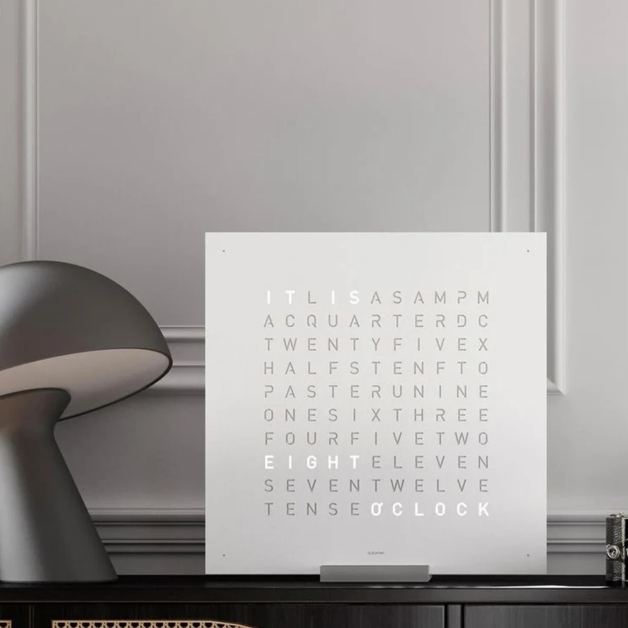 QLOCKTWO Earth 45 Steel Series White Pepper English Wall Clock QT4ENWHPC-UK