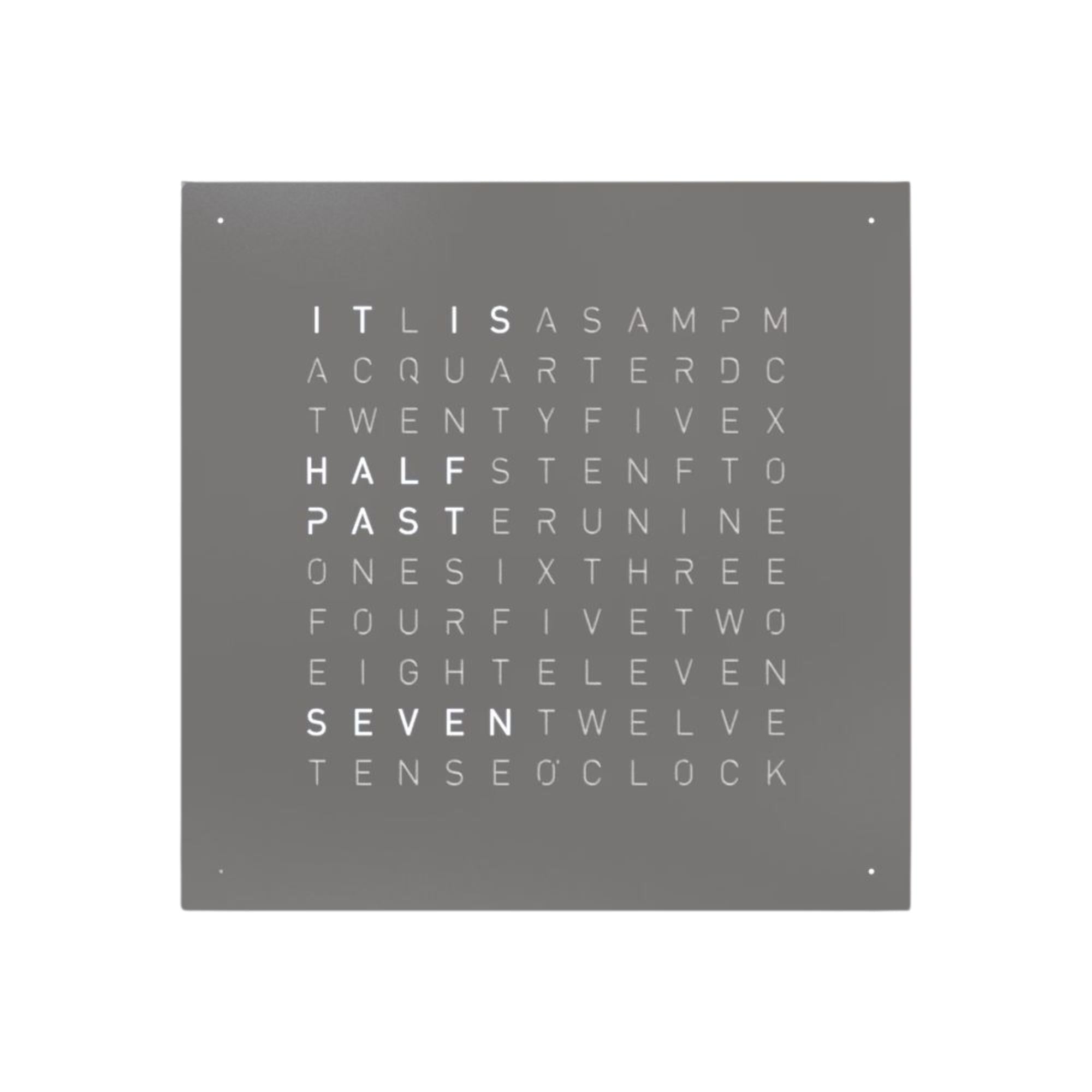QLOCKTWO Earth 45 Steel Series Grey Pepper English Wall Clock QT4ENGRPC-UK