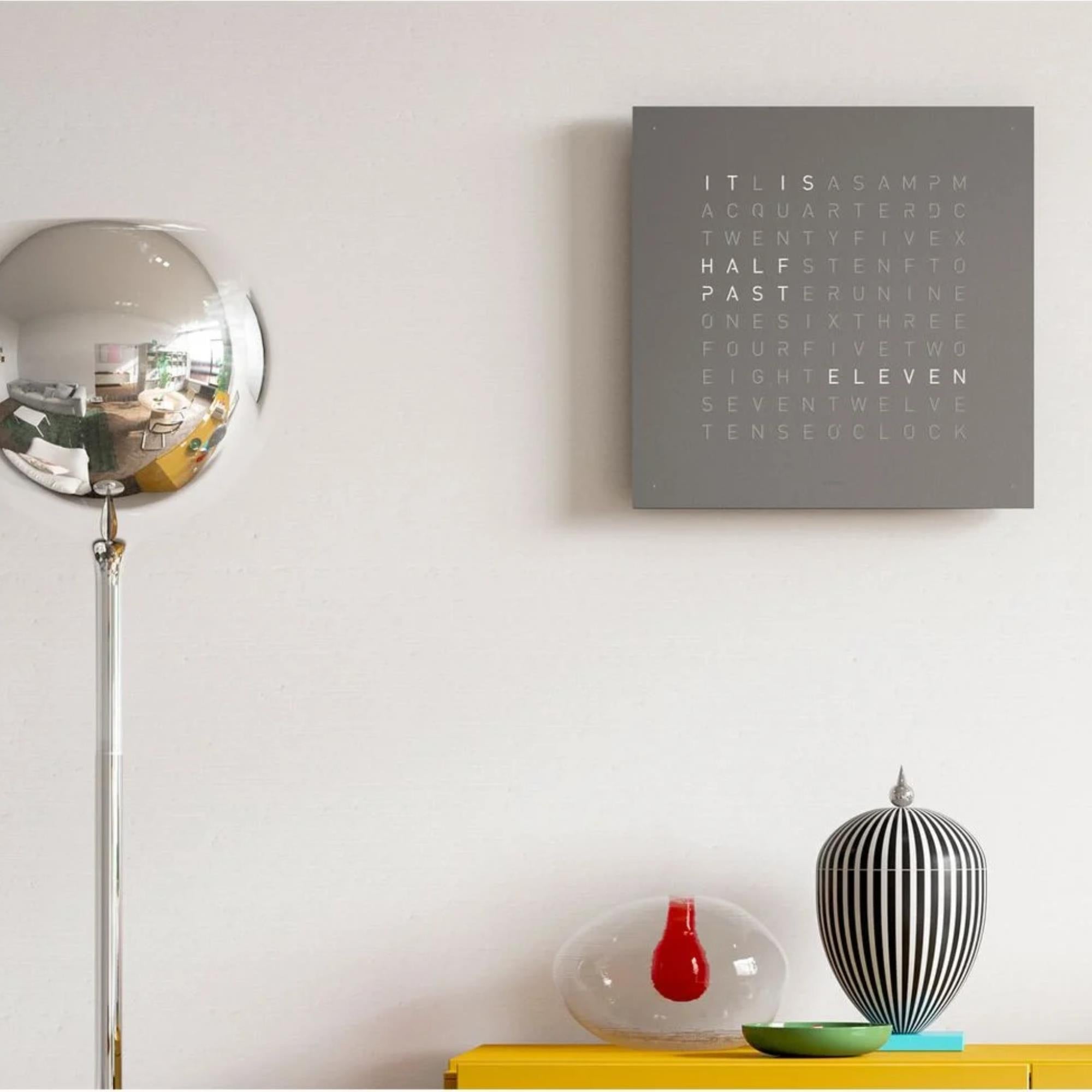 QLOCKTWO Earth 45 Steel Series Grey Pepper English Wall Clock QT4ENGRPC-UK
