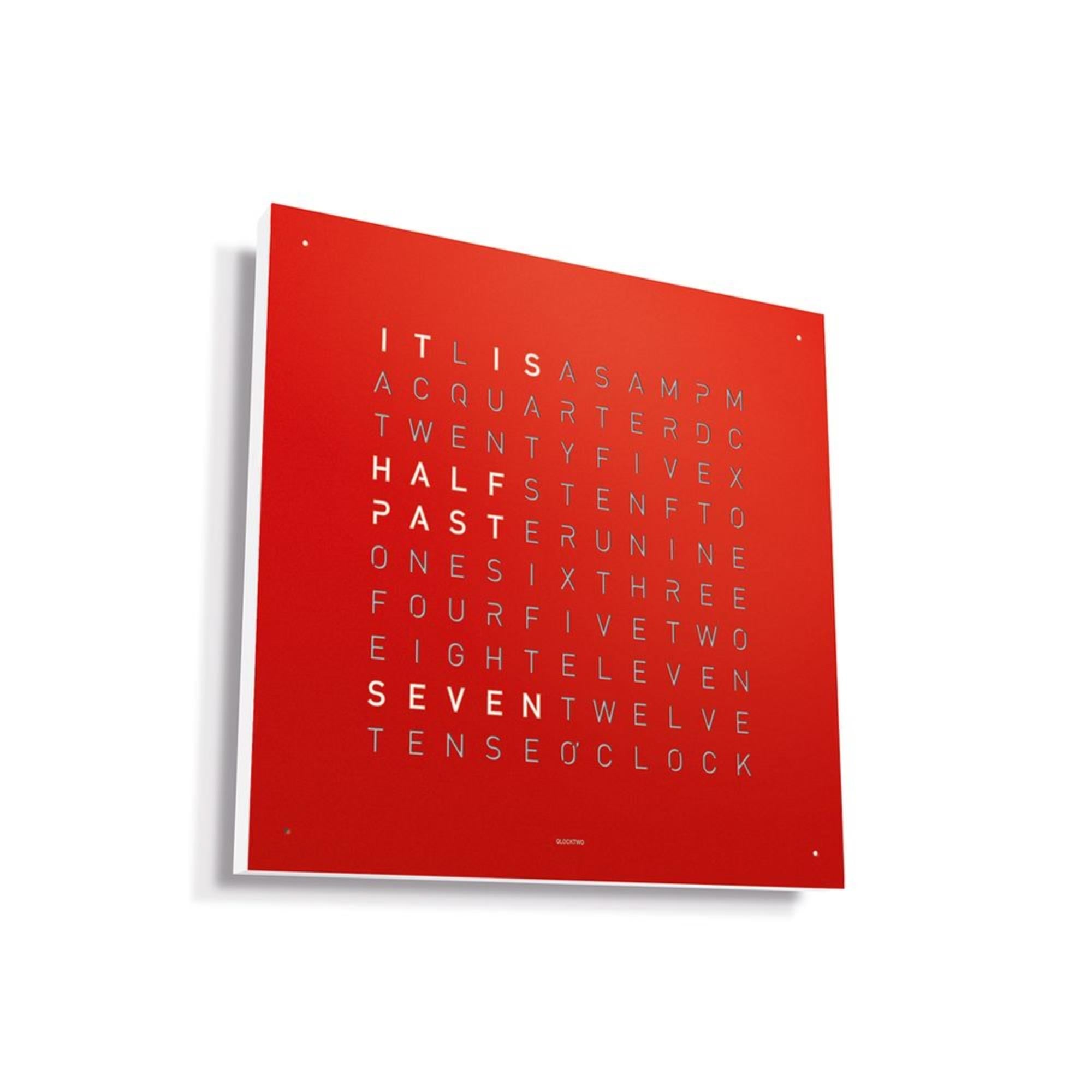 QLOCKTWO Earth 45 Steel Series Red Pepper English Wall Clock QT4ENREPC-UK