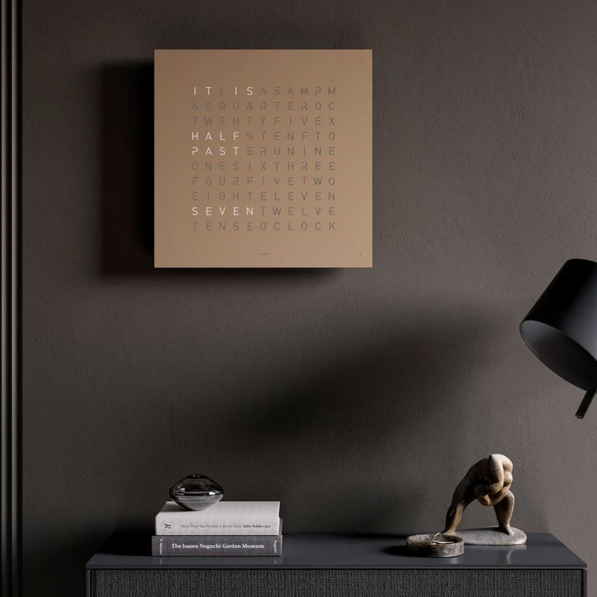 QLOCKTWO Earth 45 Steel Series Hazelnut English Wall Clock QT4ENHAPC-UK