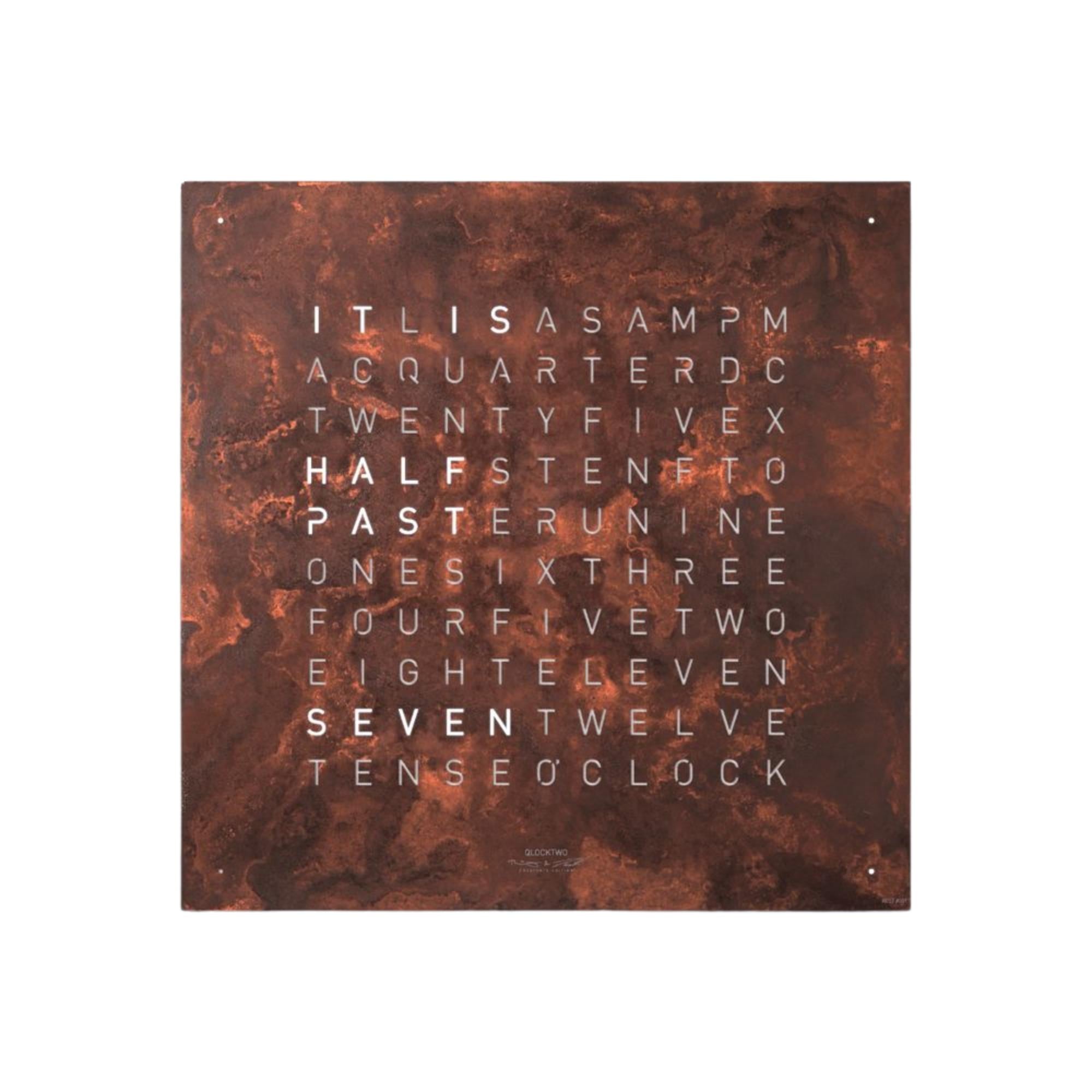 QLOCKTWO Earth 45 Creators Edition Rust English Wall Clock QT4ENRT-UK