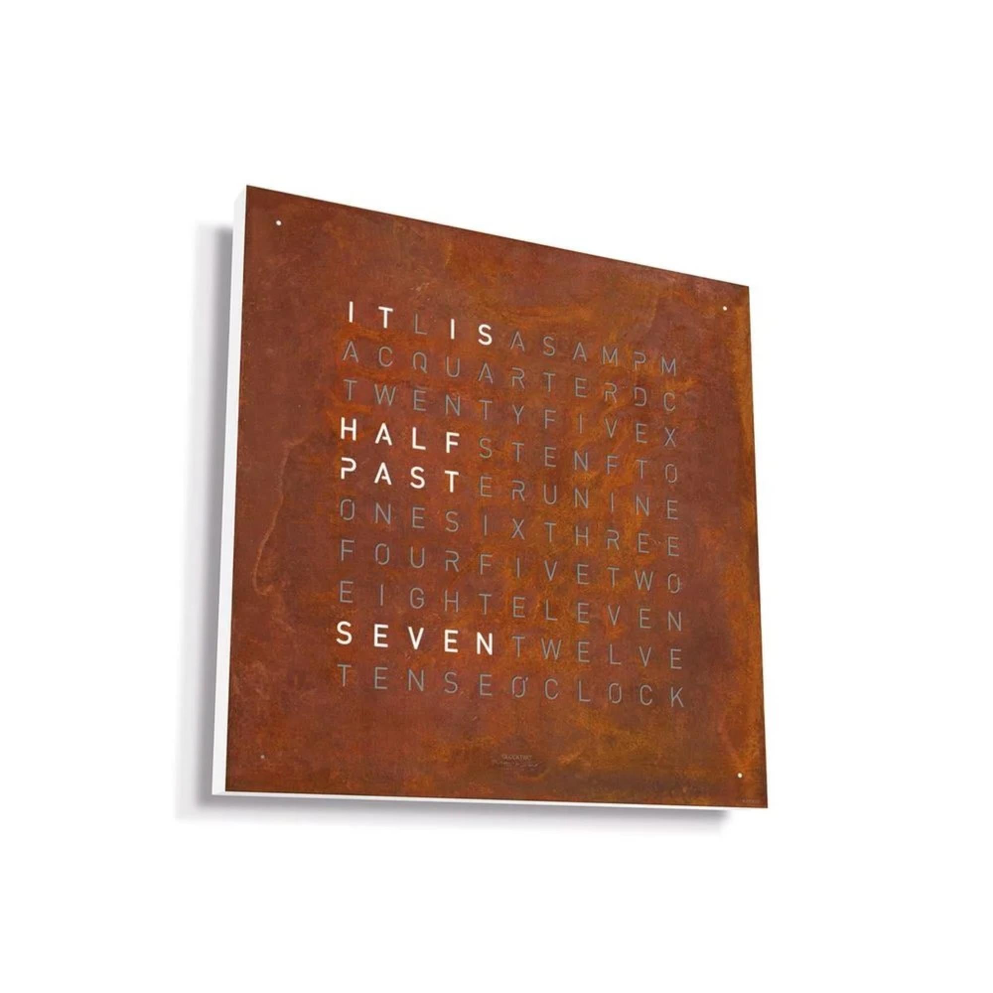 QLOCKTWO Earth 45 Creators Edition Rust English Wall Clock QT4ENRT-UK