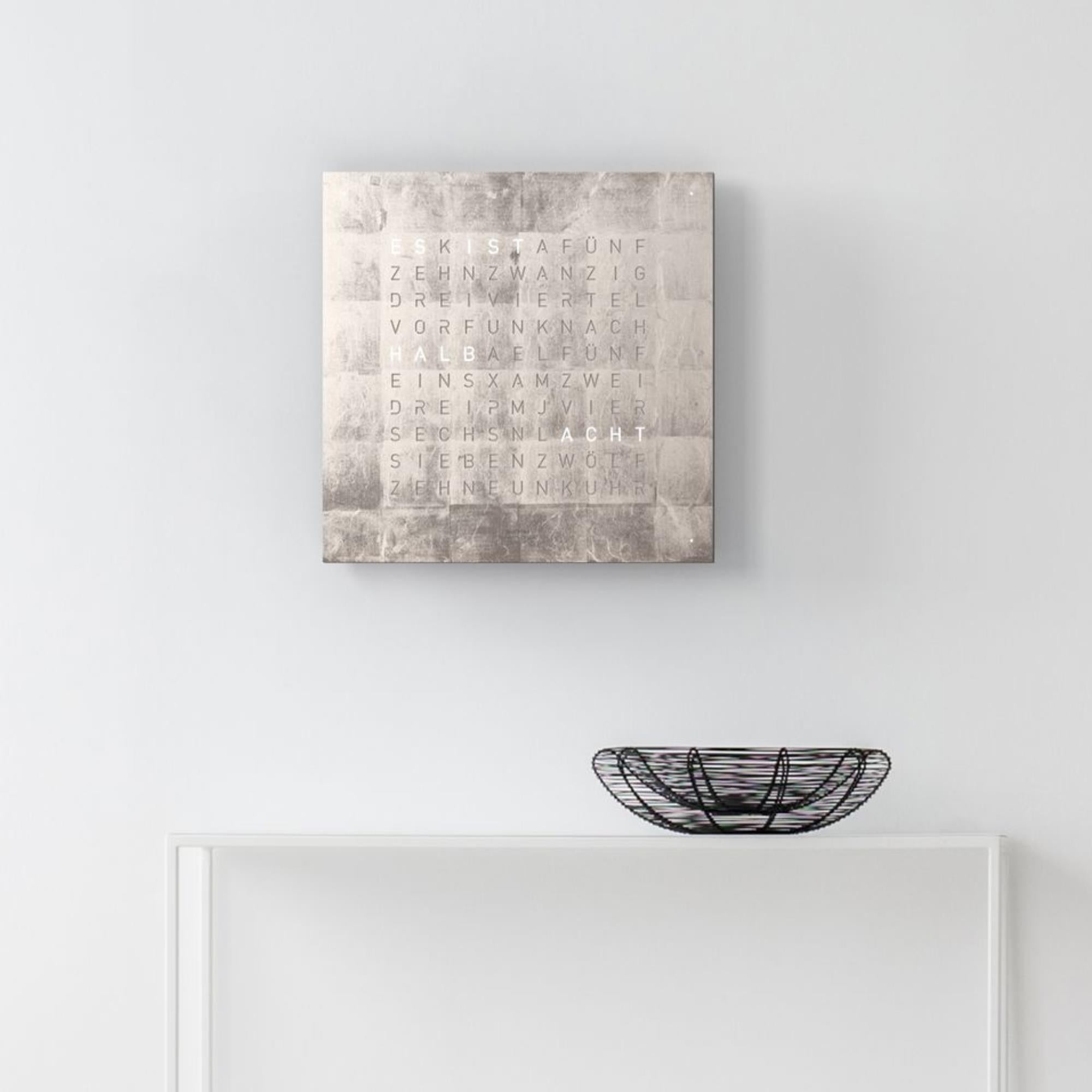 QLOCKTWO Earth 45 Creators Edition Platinum English Wall Clock QT4ENPL-UK