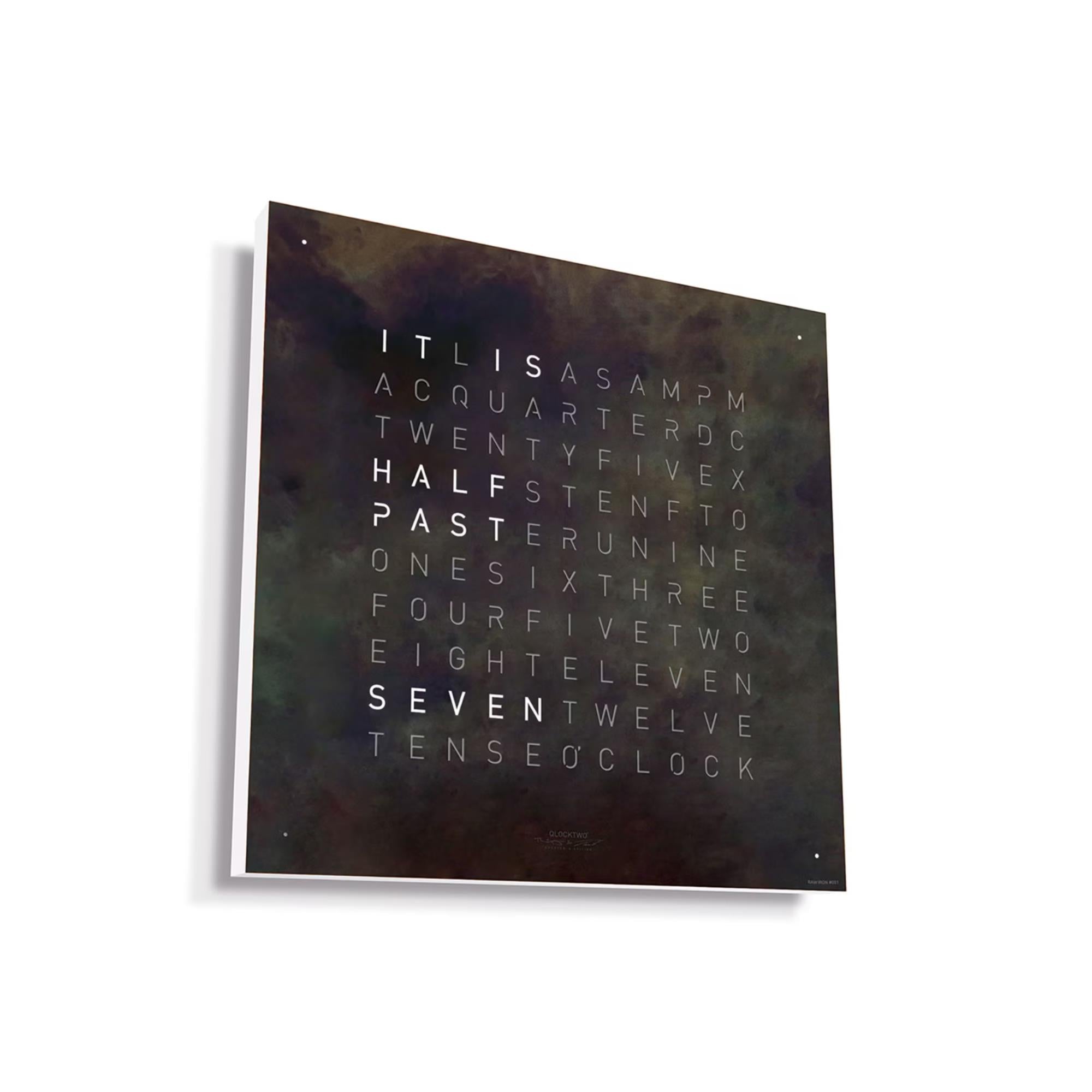 QLOCKTWO Earth 45 Creators Edition Raw Iron English Wall Clock QT4ENRI-UK