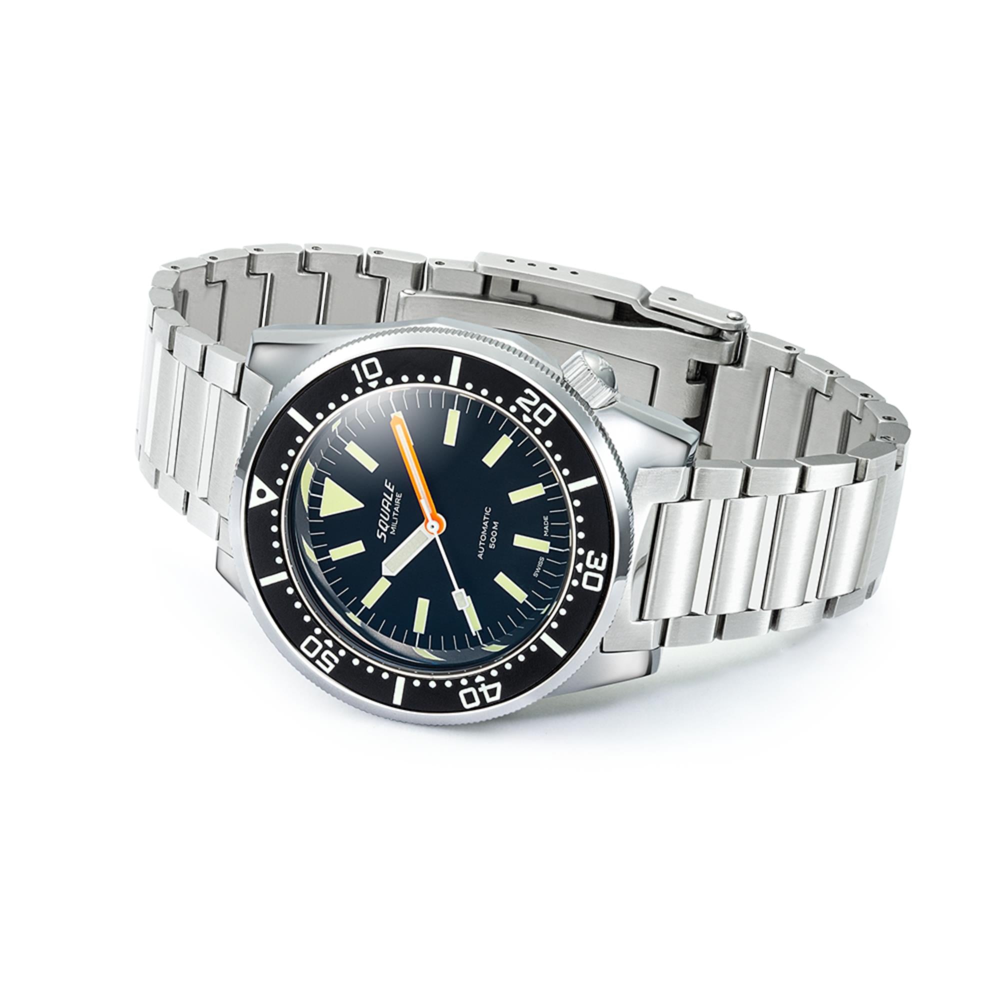 Squale 1521 Militaire 42mm Black Dial Steel Mens Automatic Watch 1521MIL.SQ20B