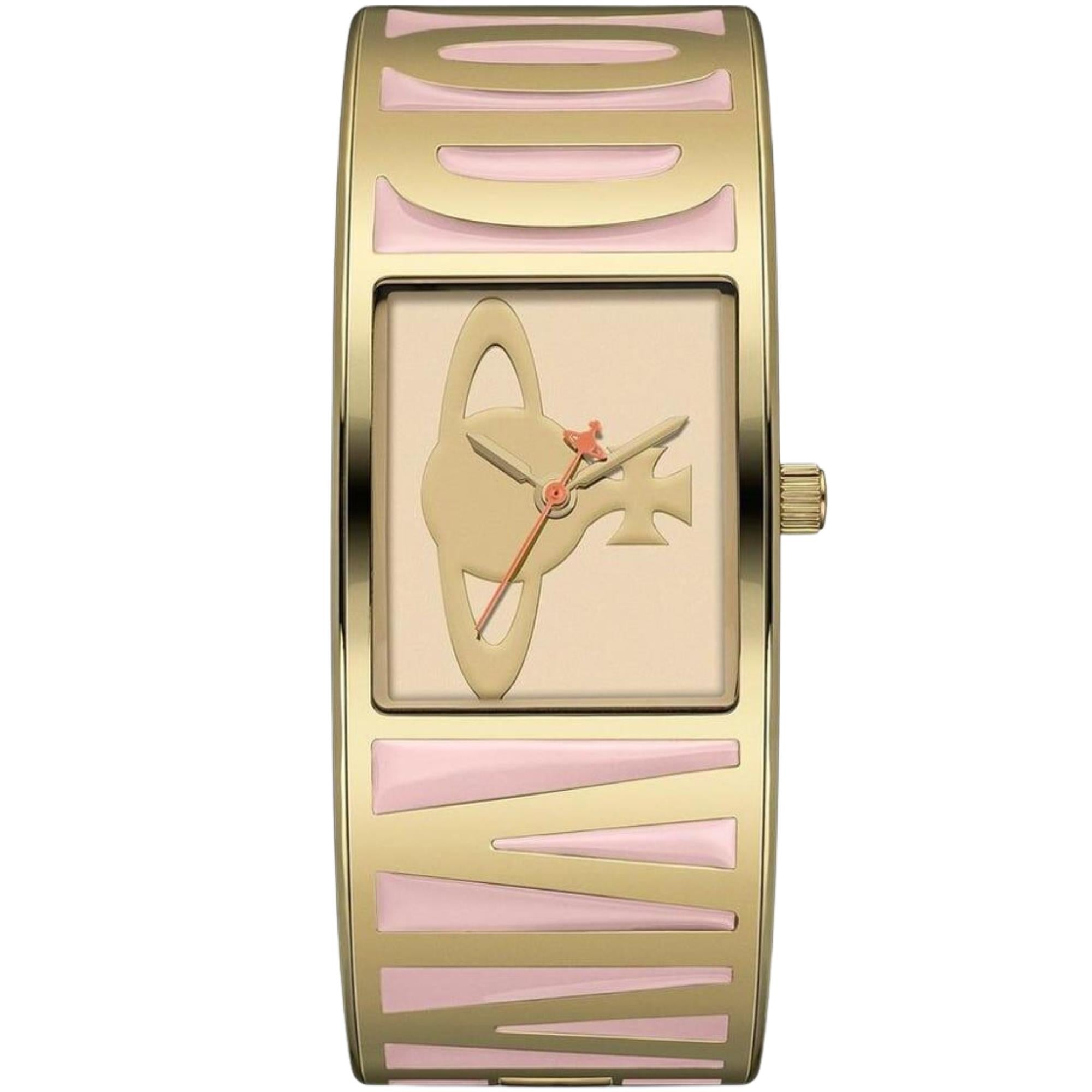 Vivienne Westwood Belvoir 25mm Gold Tone Dial Steel Ladies Quartz Watch VV325LPKGD