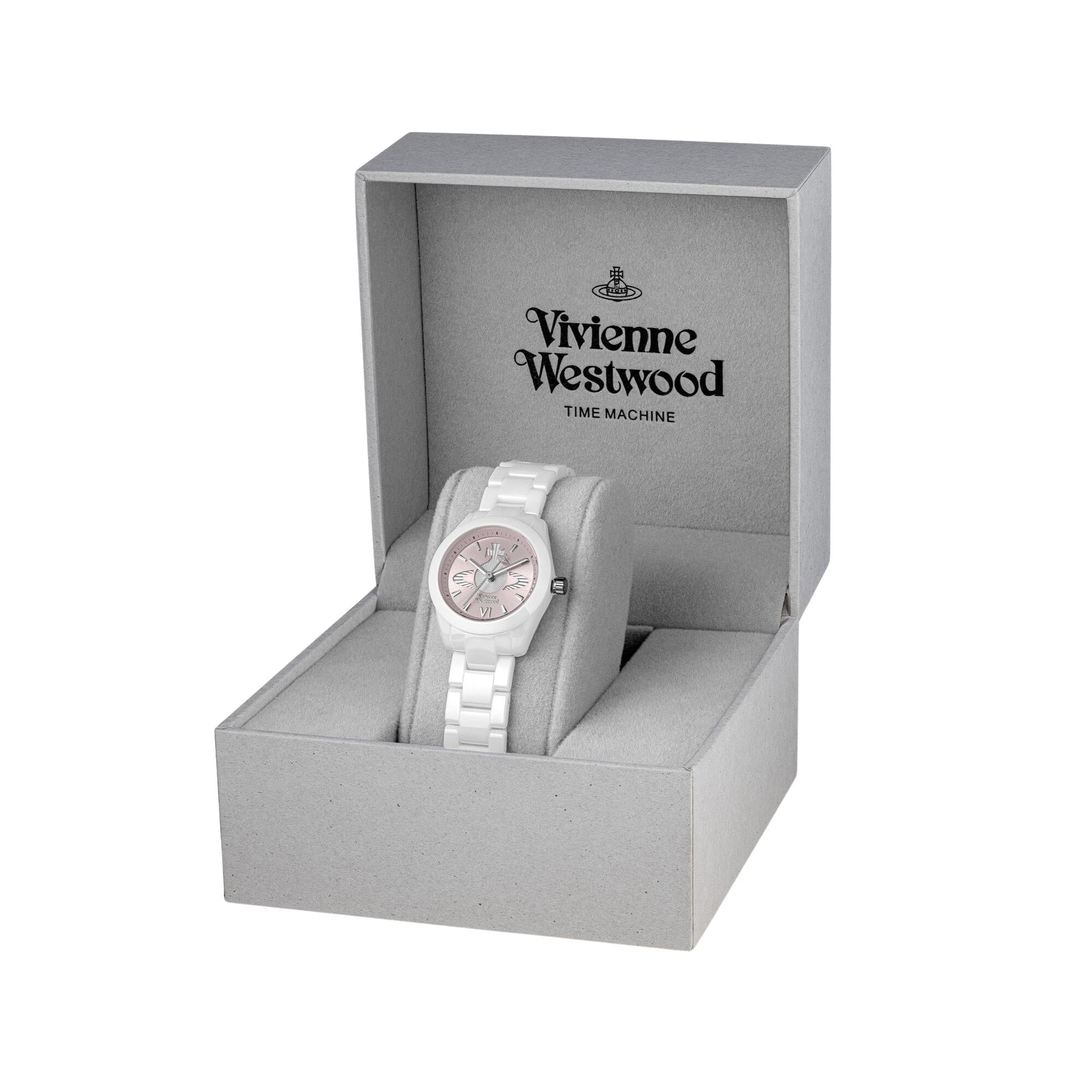 Vivienne Westwood Fenchurch Ceramica 29mm Pink Dial Ceramic Ladies Quartz Watch VV358LPKWH