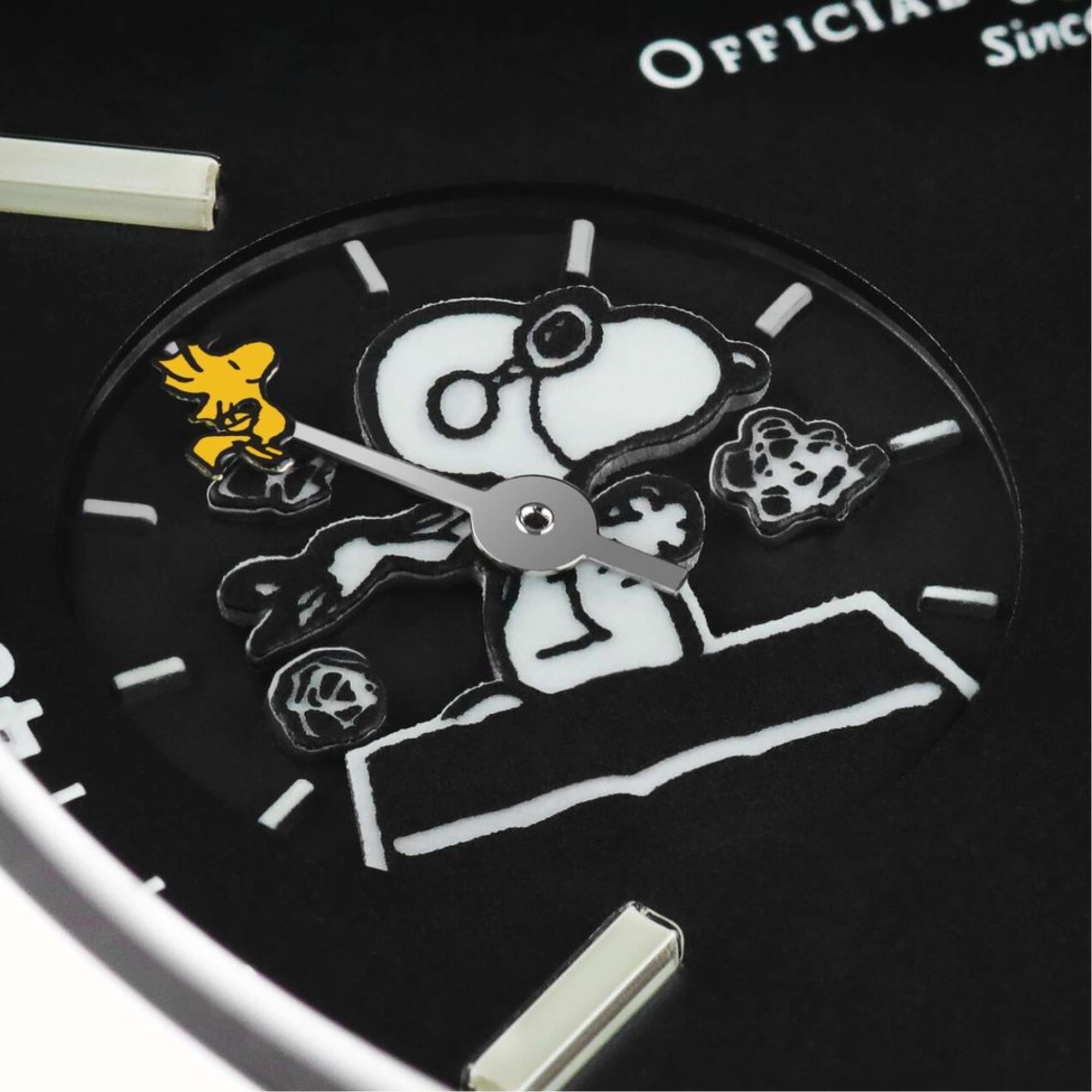 BALL Engineer Master II 46mm Snoopy Flying Ace Limited Edition Black Dial Leather Mens Manual-Wind Watch NM2638C-L2J-BK