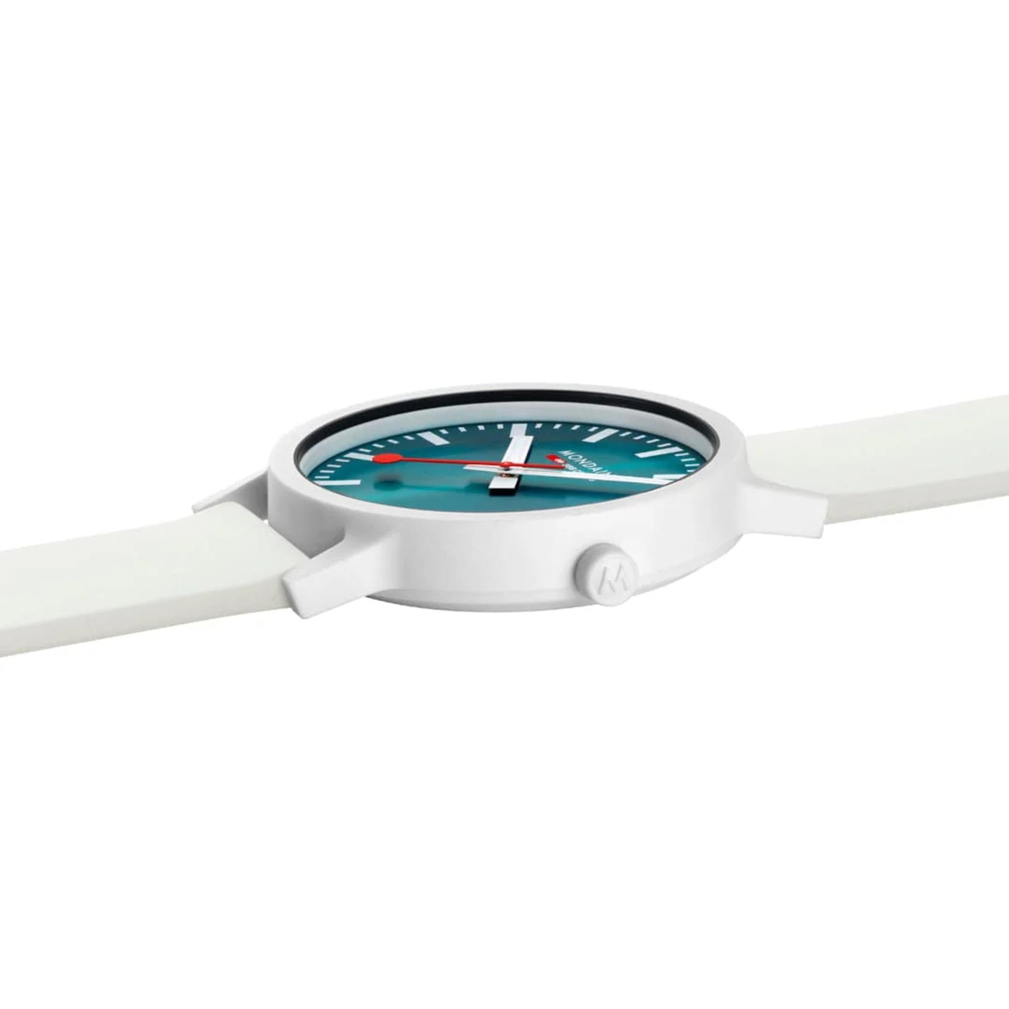 Mondaine Essence Teal 41mm Limited Edition Blue Dial Silicone Mens Quartz Watch MS1.41140.RA