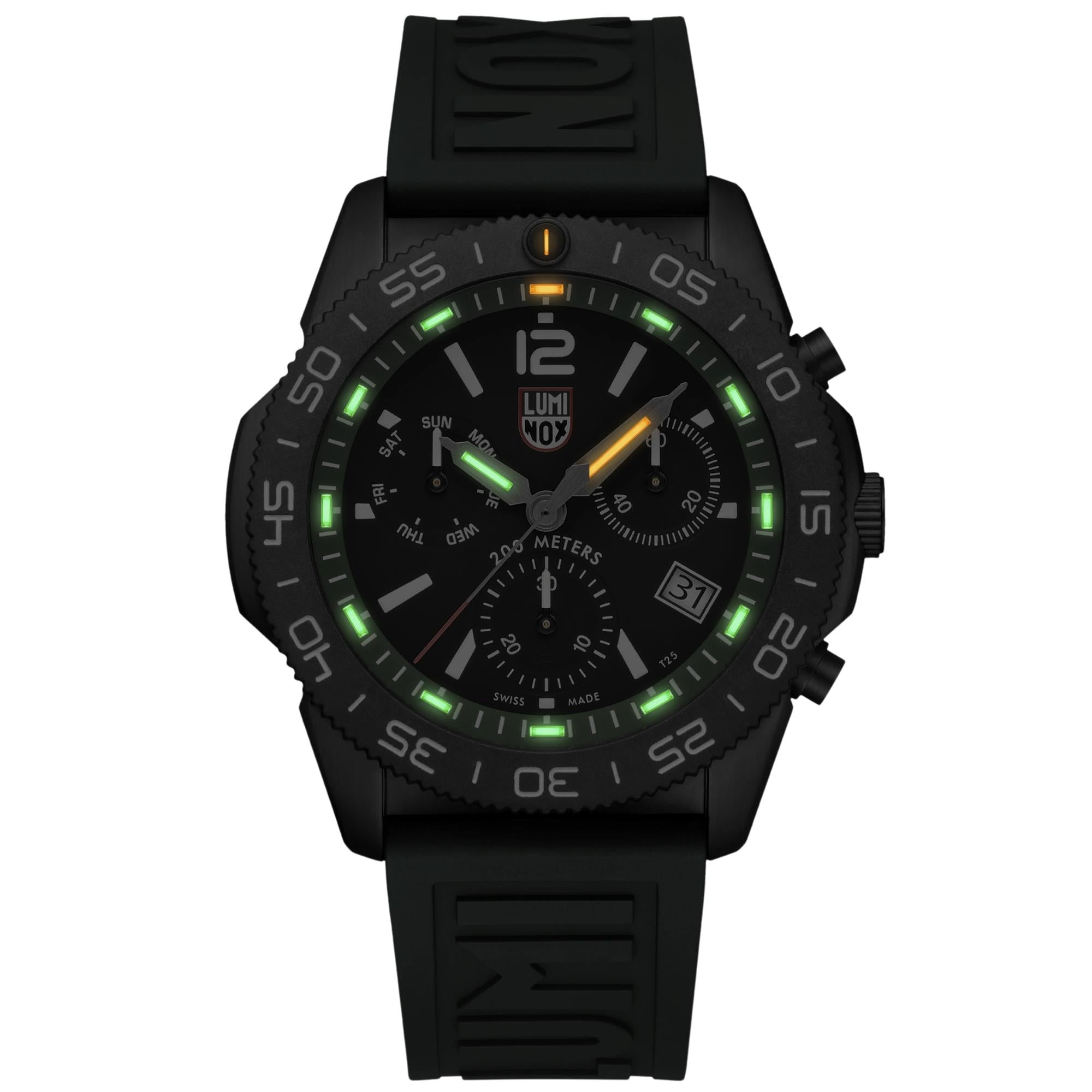 Luminox Pacific Diver 44mm Chronograph Black Dial Rubber Mens Quartz Watch XS.3147