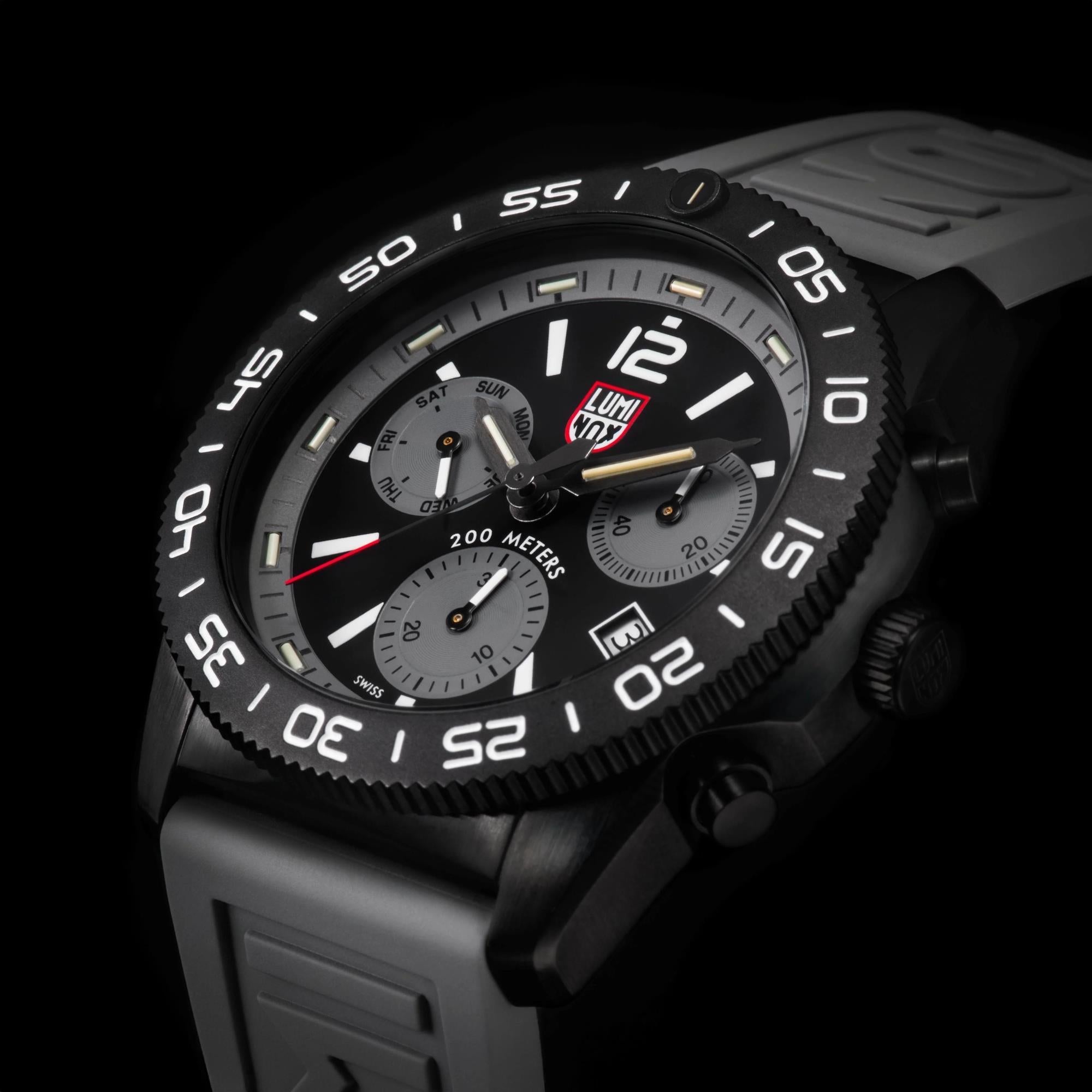 Luminox Pacific Diver 44mm Chronograph Black Dial Rubber Mens Quartz Watch XS.3148