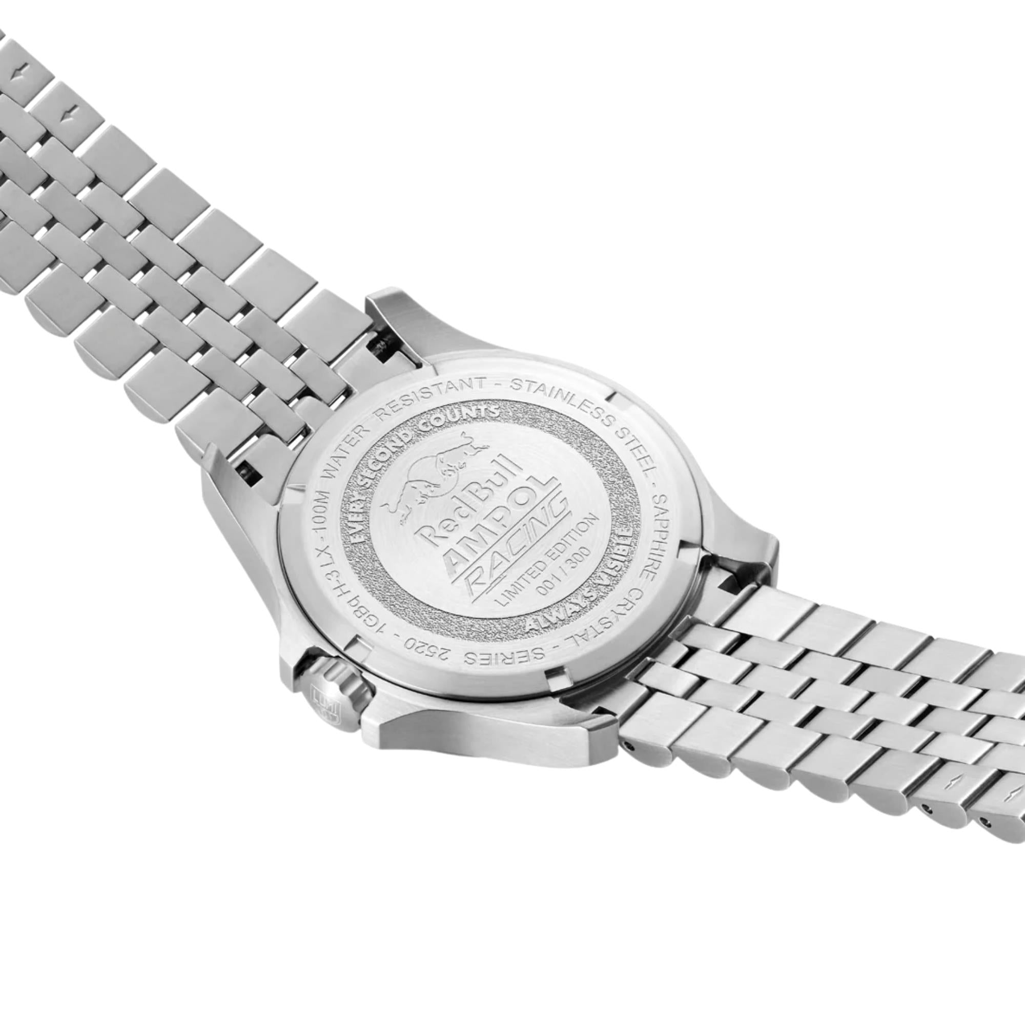 Luminox Atacama Field 43mm Limited Edition Red Bull Ampol Racing Blue Dial Steel Mens Quartz Watch XL.2523.ARB.N