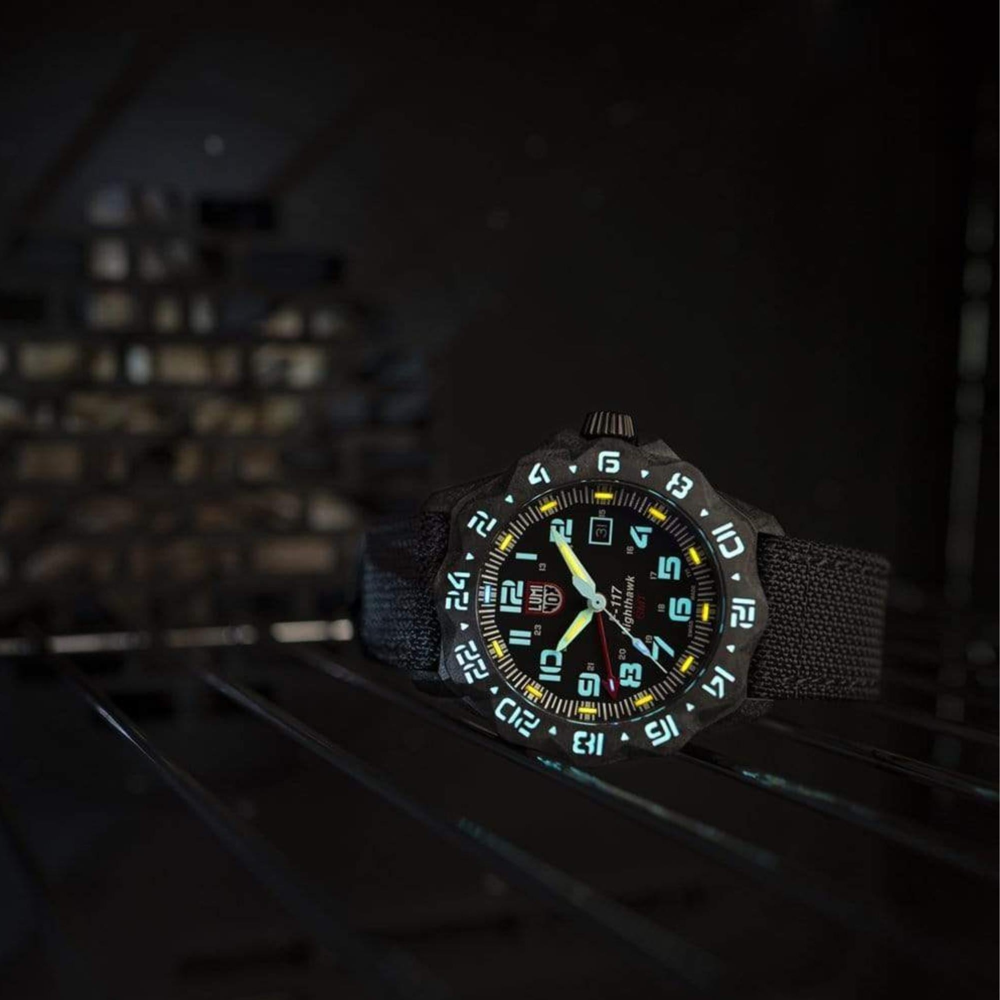 Luminox F-117 Nighthawk 44mm Black Dial Kevlar Mens Quartz Watch XA.6441