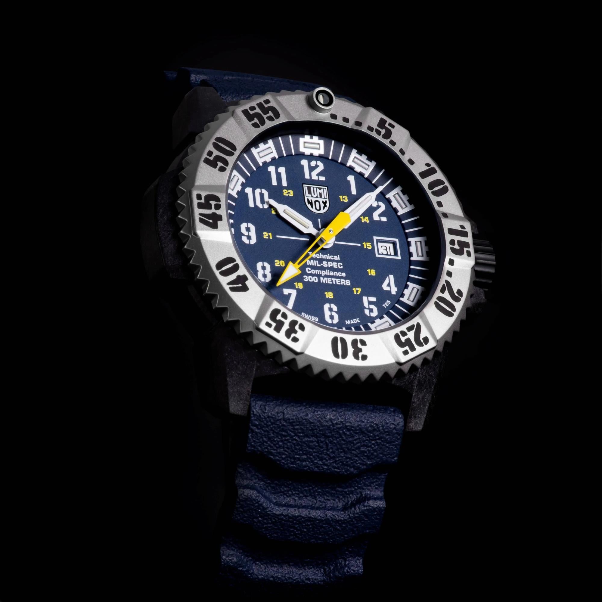 Luminox MIL-SPEC Inspired 46mm Titanium Blue Dial Rubber Mens Quartz Watch XL.3355.2