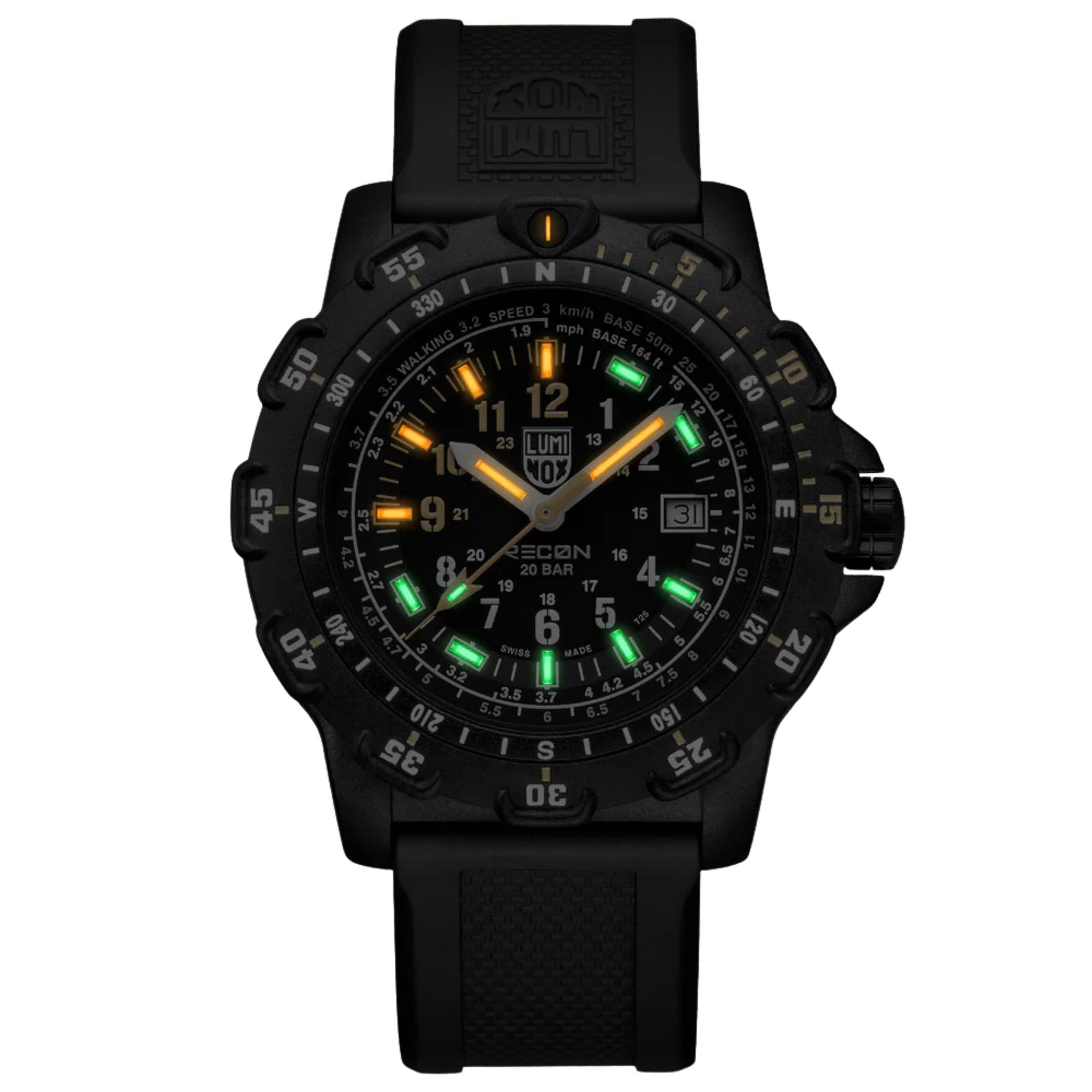 Luminox RECON Point Man 45mm Black Dial Rubber and NATO Mens Quartz Watch XL.8825.H.SET.1