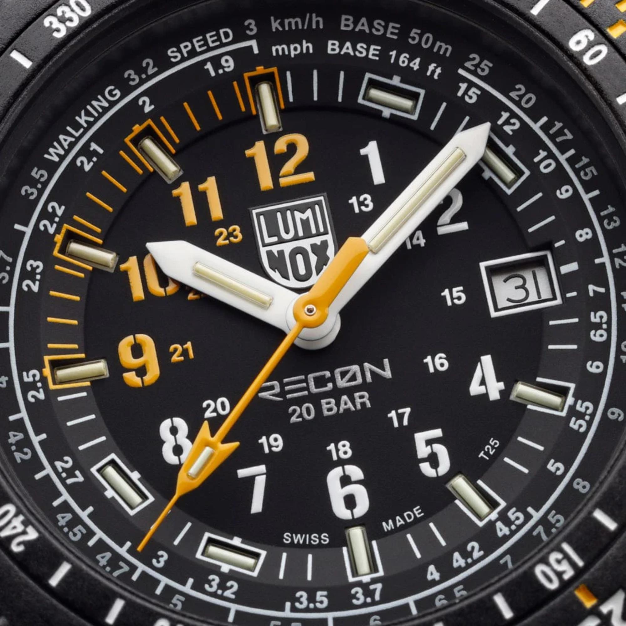 Luminox RECON Point Man 45mm Black Dial Rubber and NATO Mens Quartz Watch XL.8825.H.SET.1